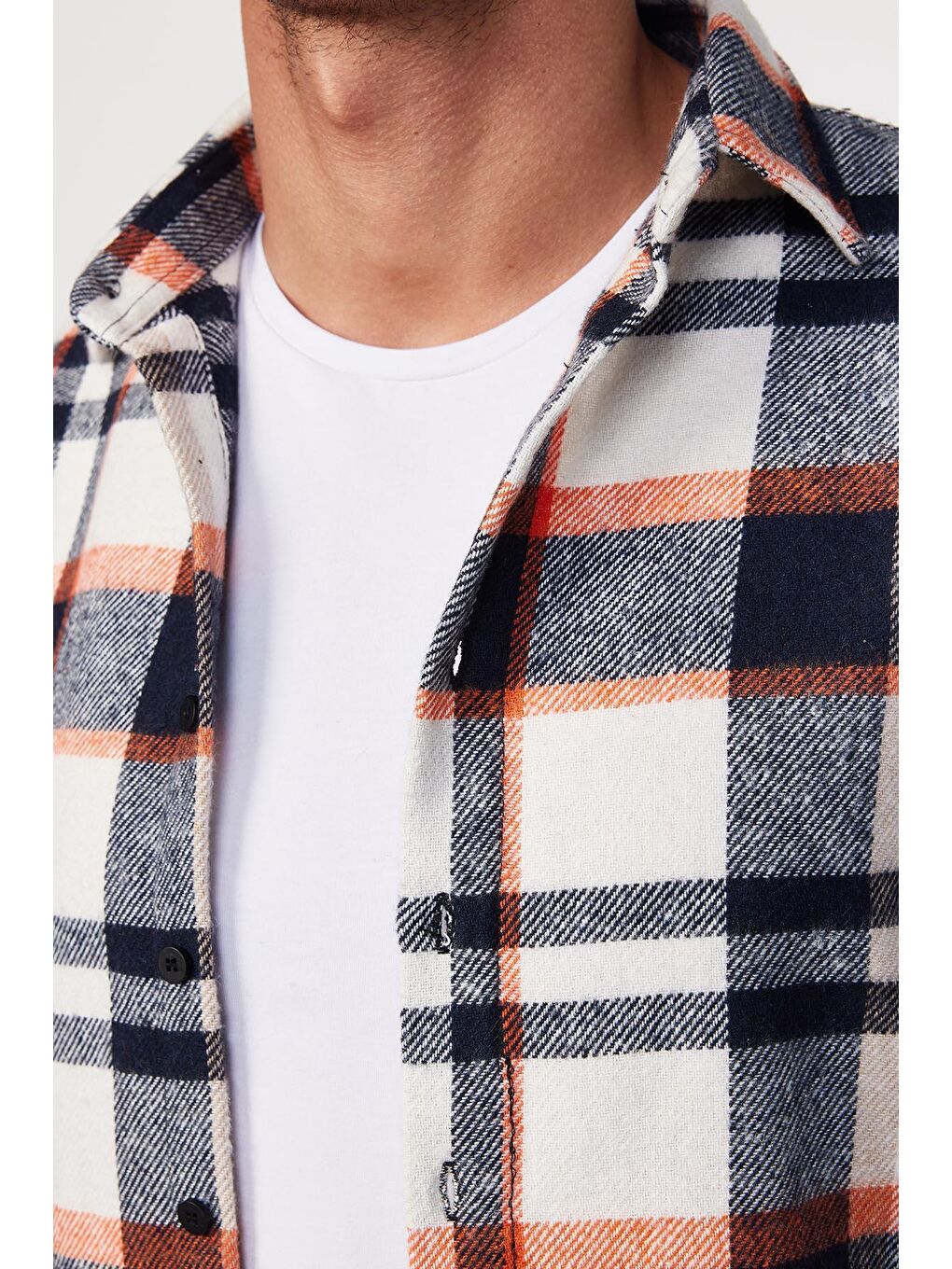 Karışık Slim Fit Uzun Kollu Dar Kesim Kareli Kışlık Oduncu Erkek Gömlek-3