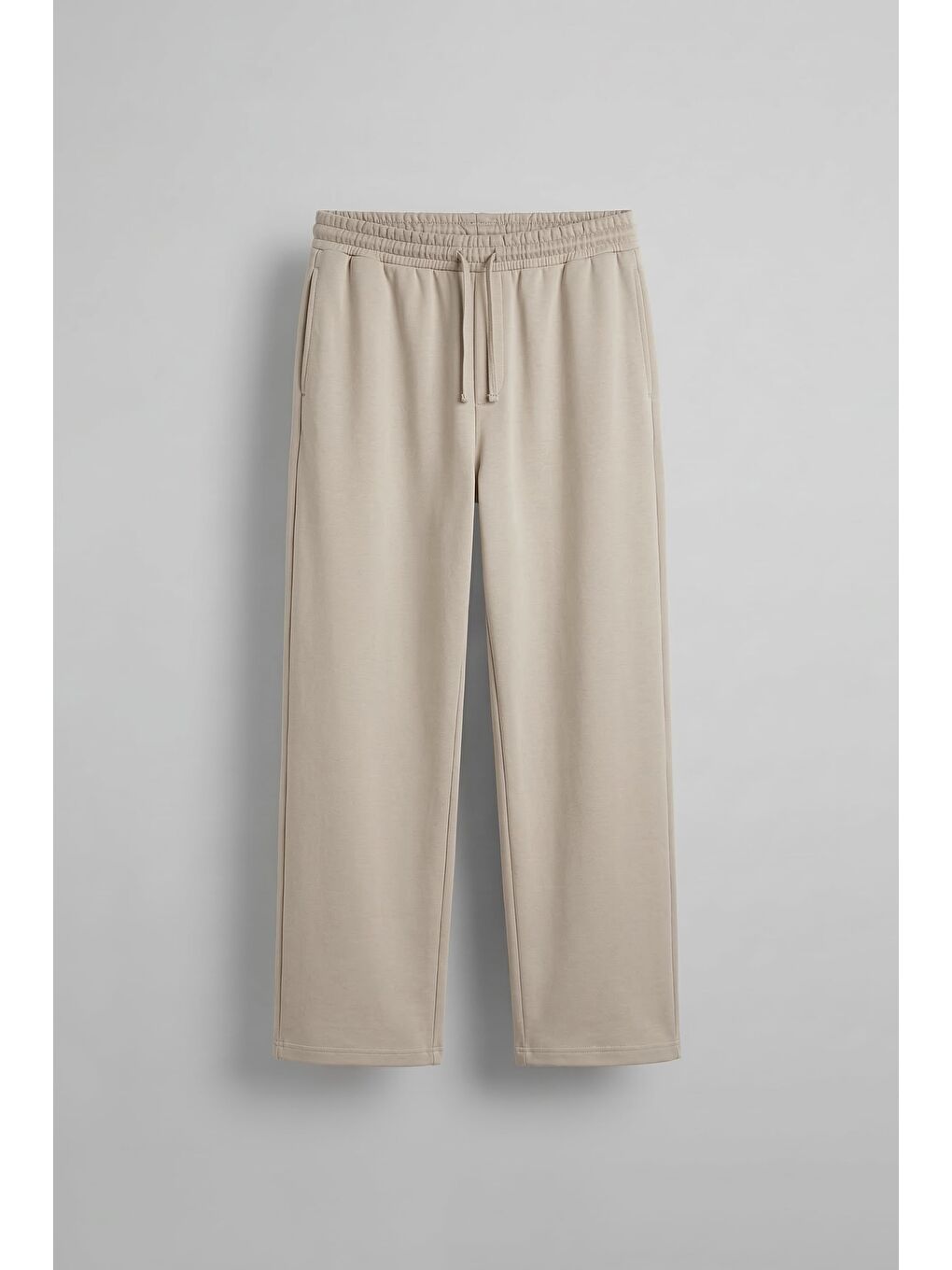 Erkek Baggy Fit Rahat Kesim Esnek Kumaş Eşofman Altı Bej