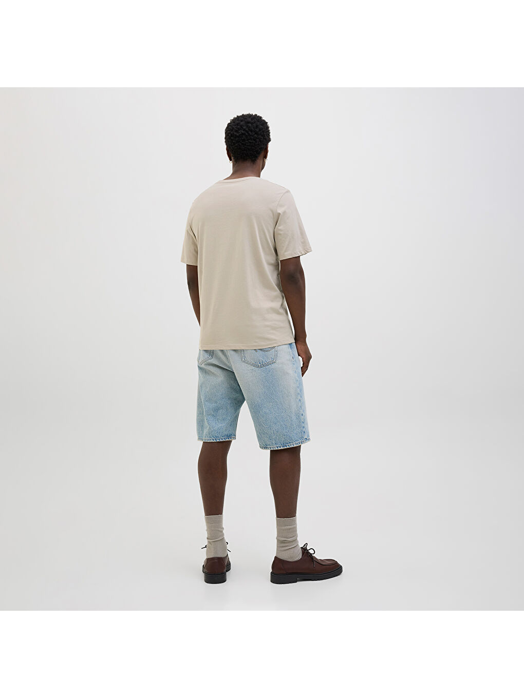 Hawaii Shape Erkek Bej Yuvarlak Yaka Tişört-2