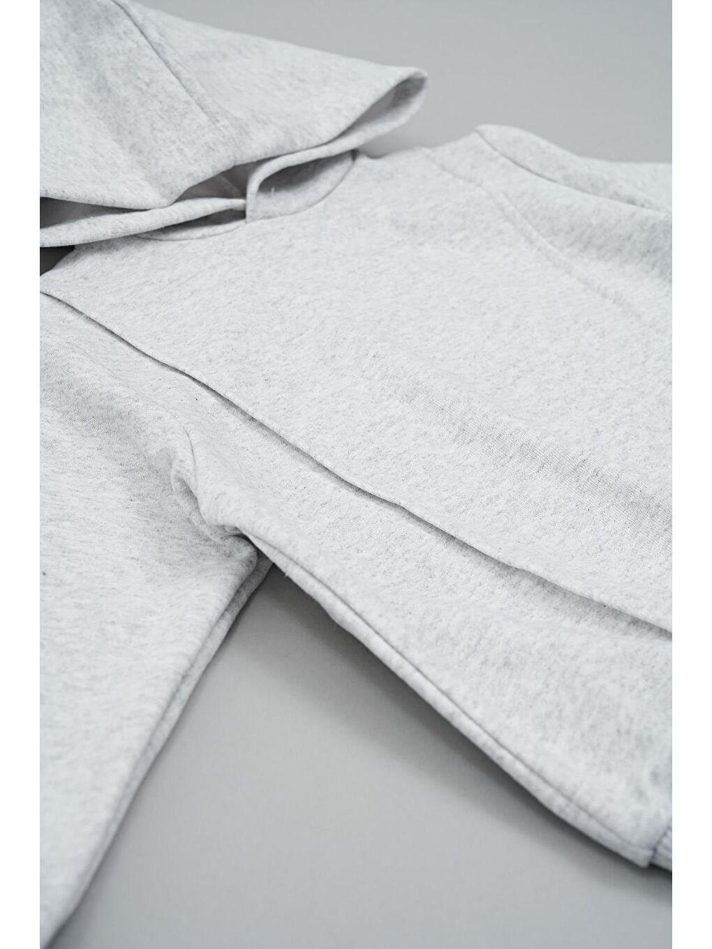Kapüşonlu Çıma Detaylı Gri Alt Üst Takım-3