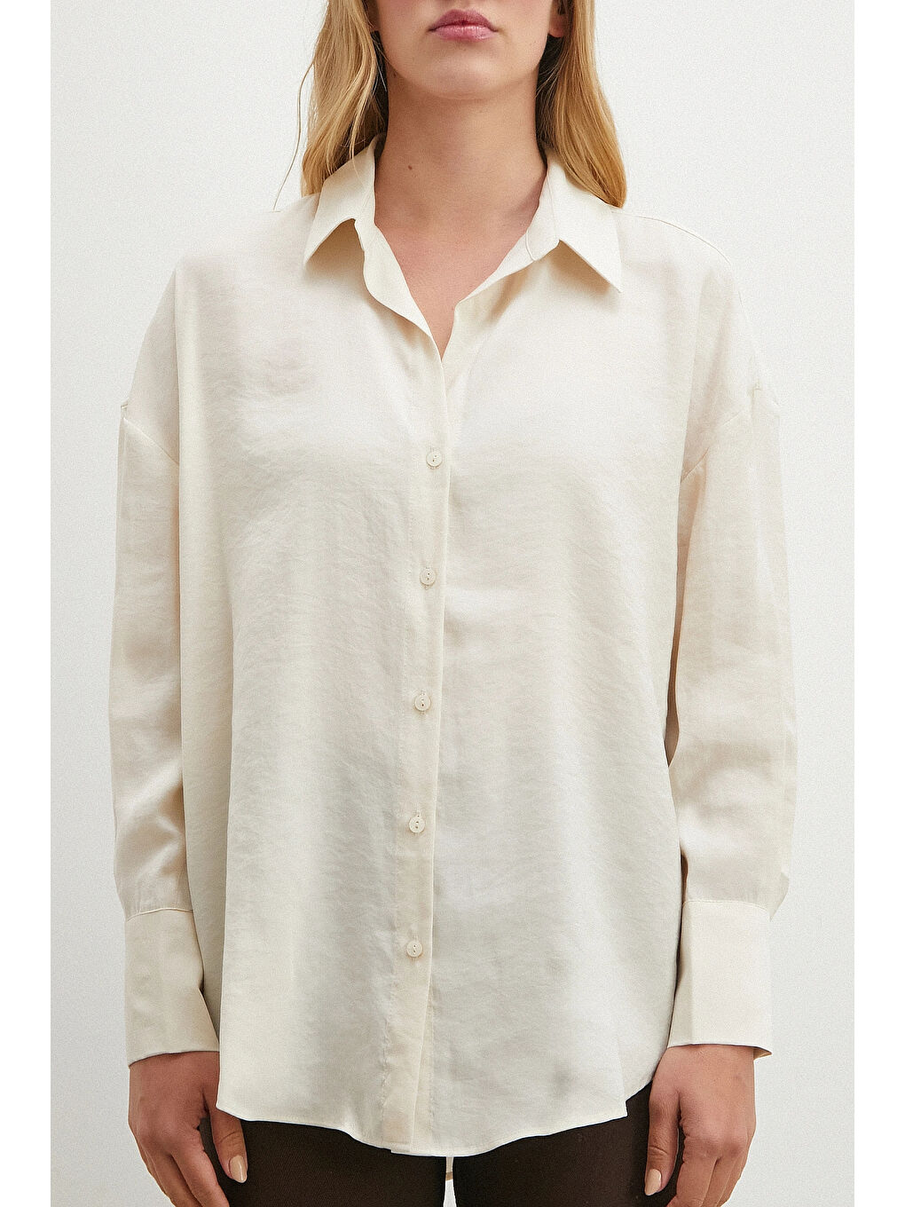 Basic Modal Gömlek Ekru-4