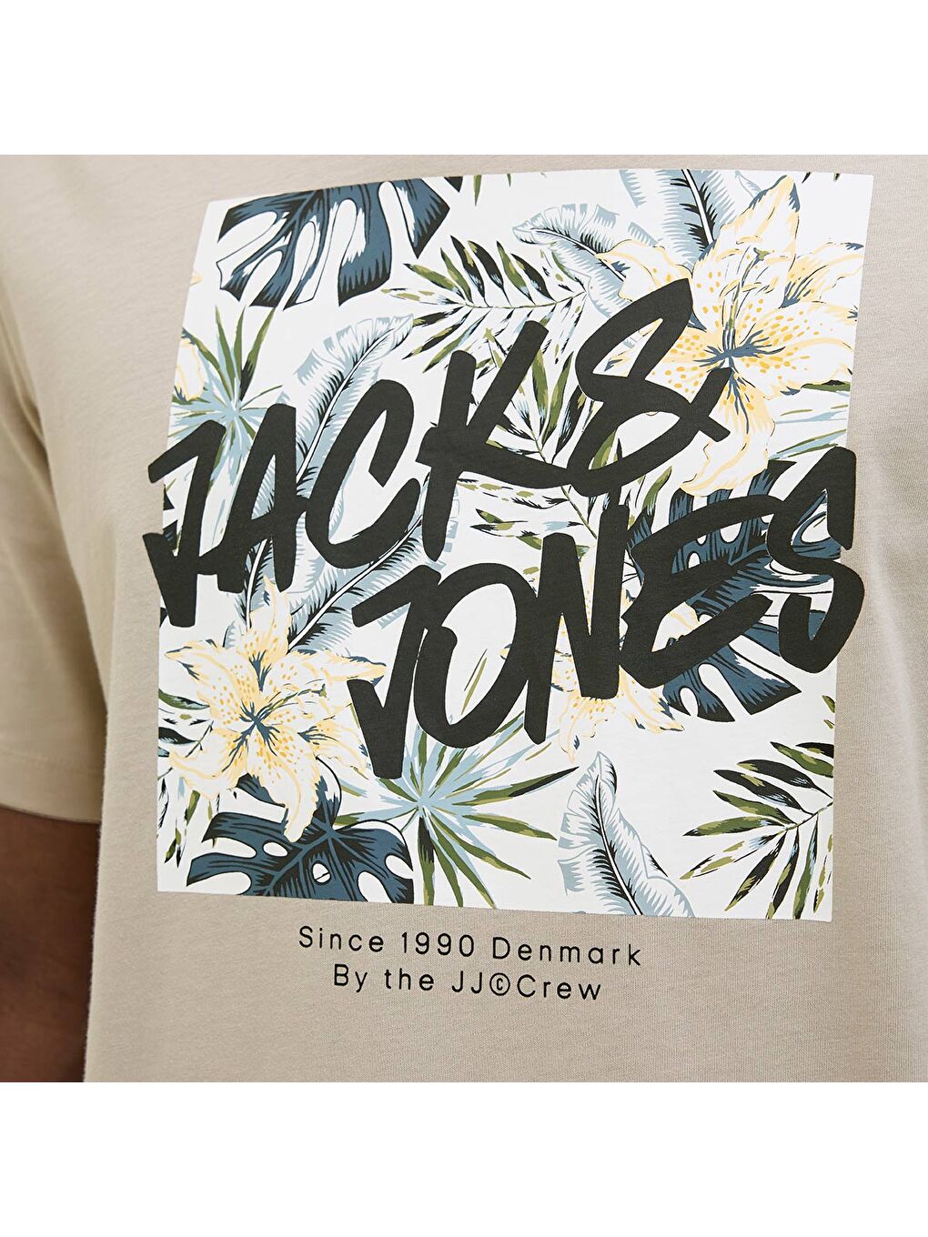 Hawaii Shape Erkek Bej Yuvarlak Yaka Tişört-4