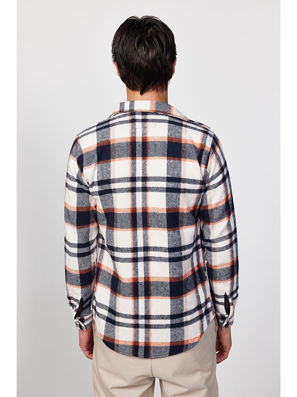 Karışık Slim Fit Uzun Kollu Dar Kesim Kareli Kışlık Oduncu Erkek Gömlek-4