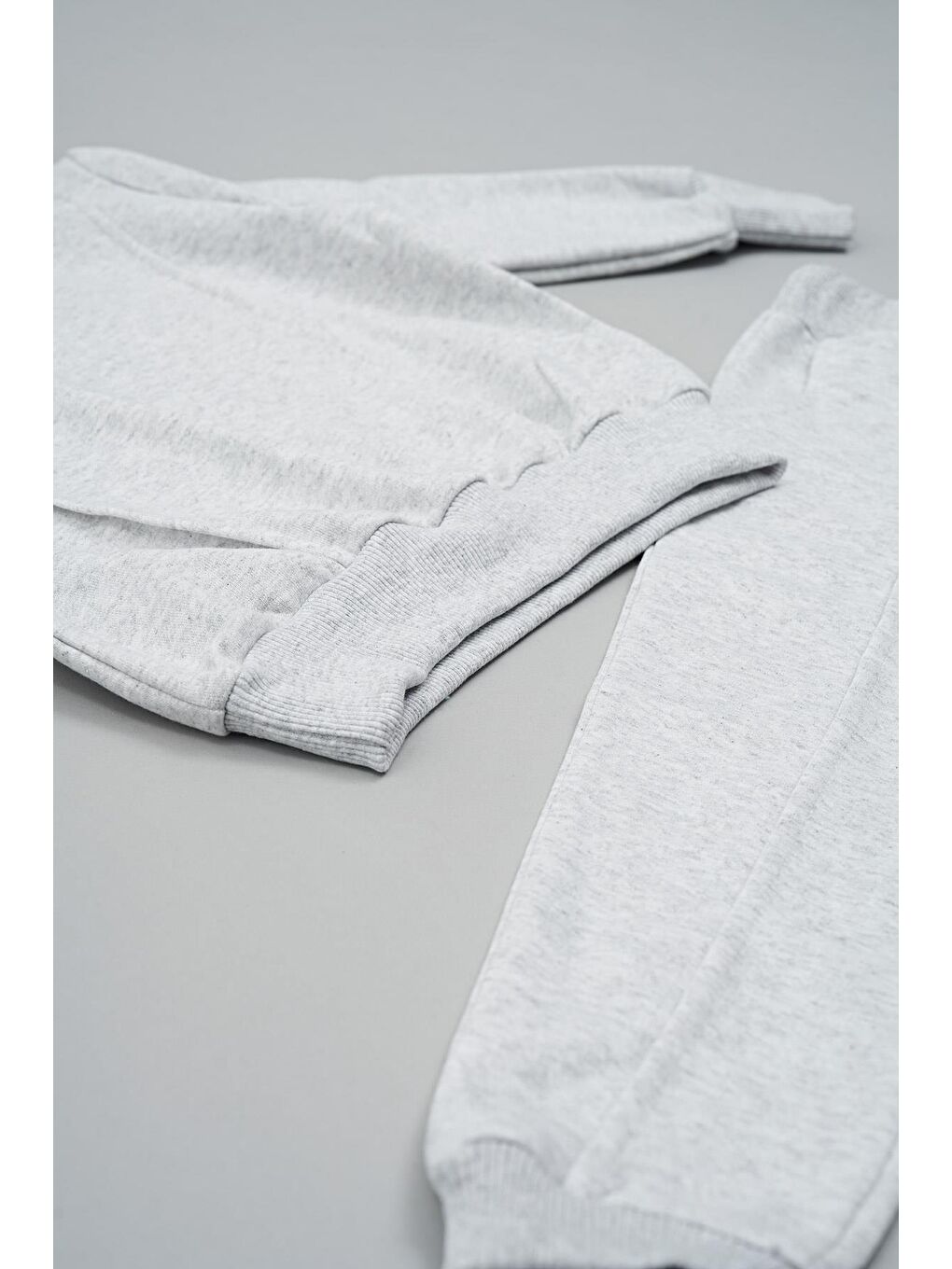 Kapüşonlu Çıma Detaylı Gri Alt Üst Takım-4