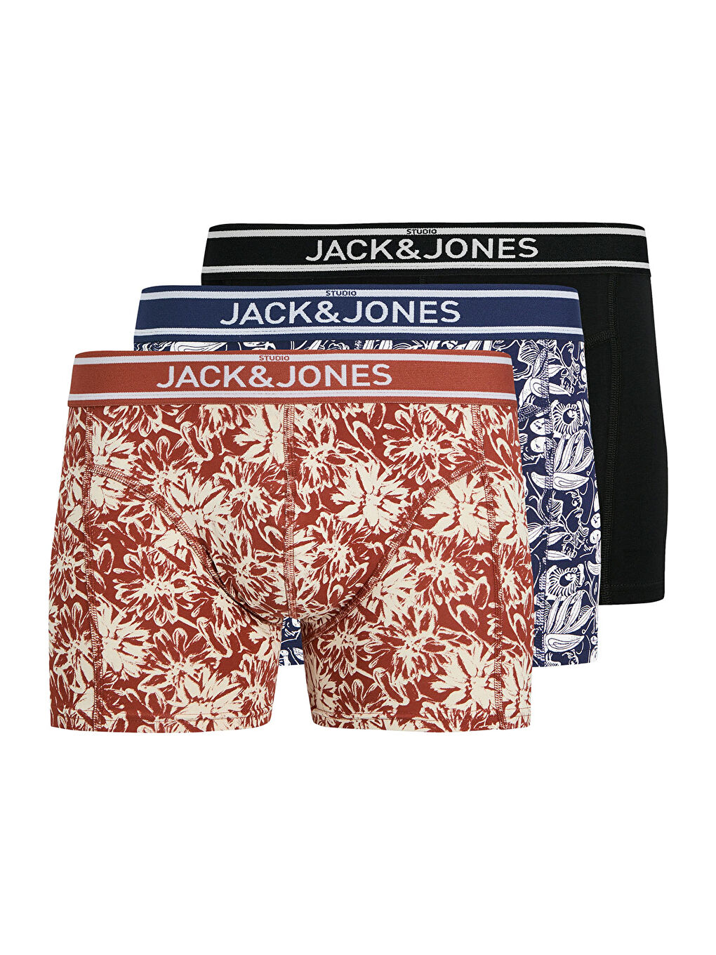 Karışık Retro Flower 3'lü Paket Erkek %100 Pamuk Boxer