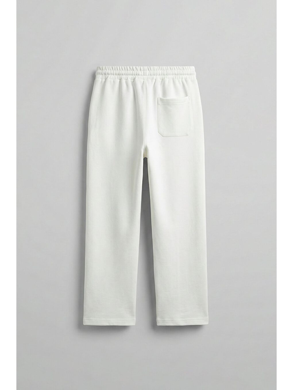 Erkek Şeritli Etnik Desenli Rahat Baggy Fit Eşofman Beyaz-1