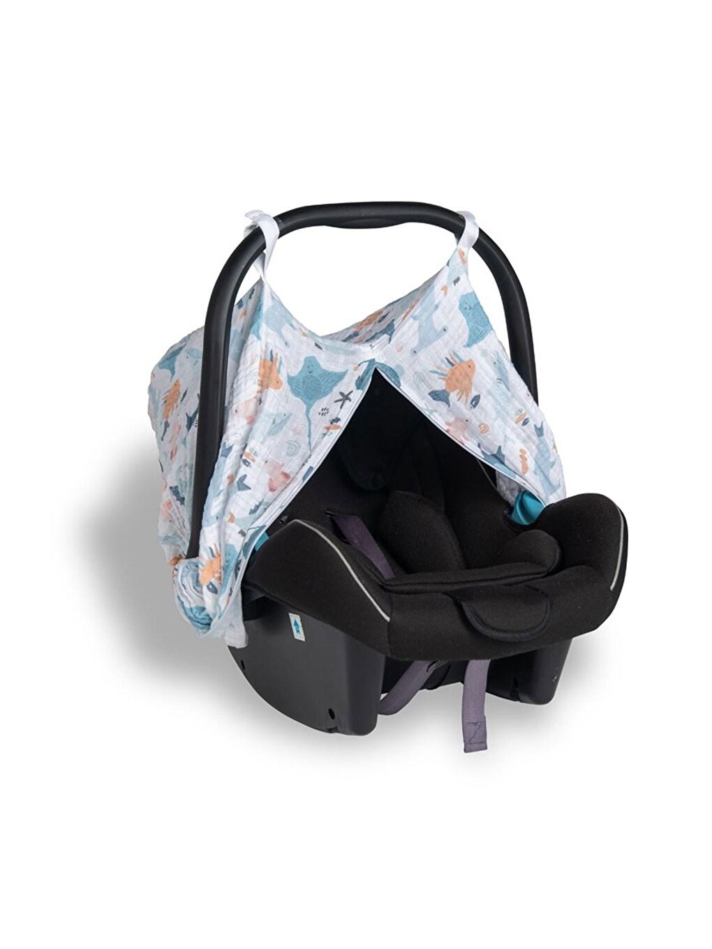 Funna Baby Beyaz-Renklibaskı Muslin Oto Koltuk Kılıfı Atlantico Standard - 2