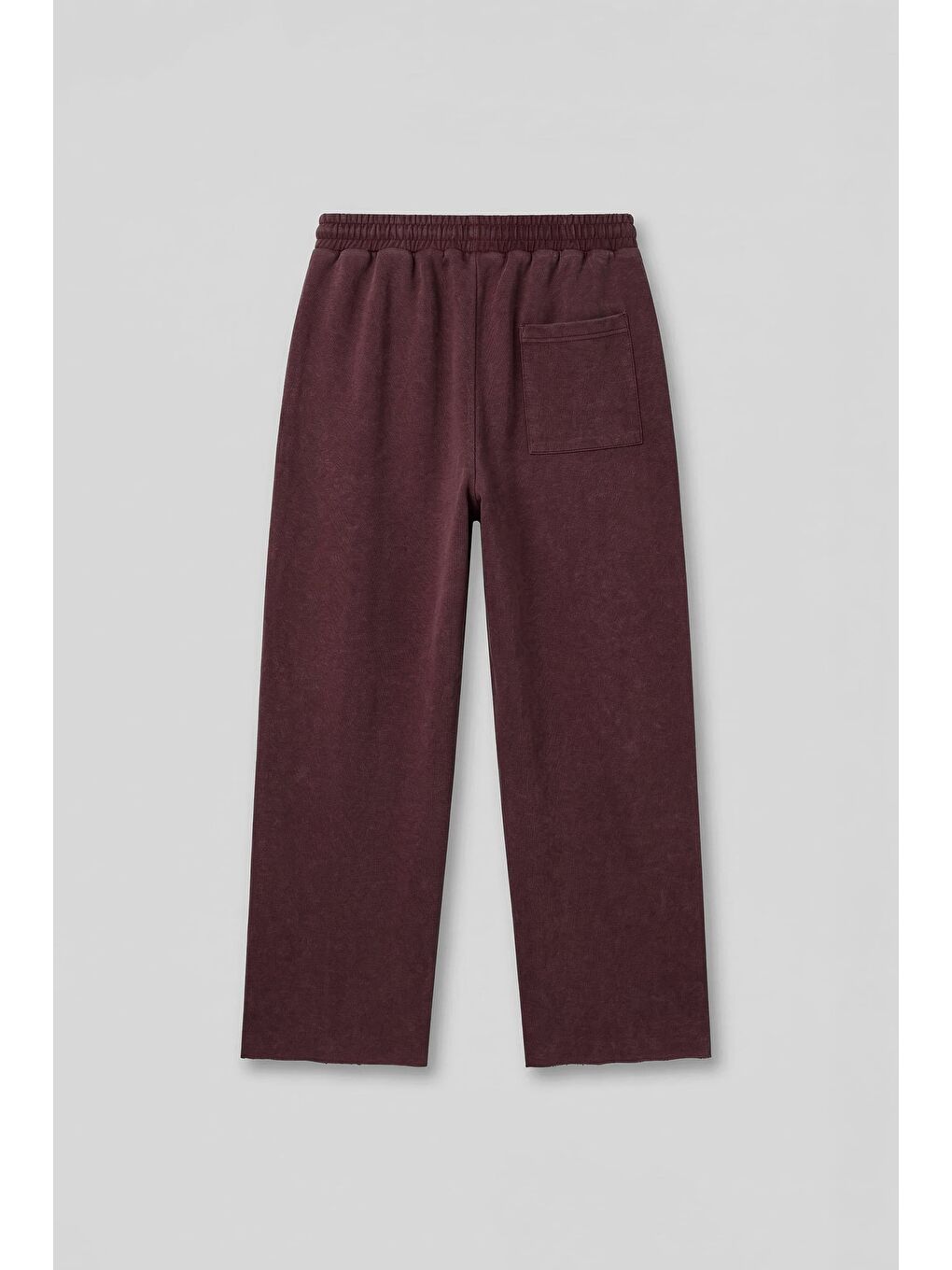 Erkek Baggy Fit Vintage Yıkamalı 08 Baskılı Eşofman Altı Bordo-1