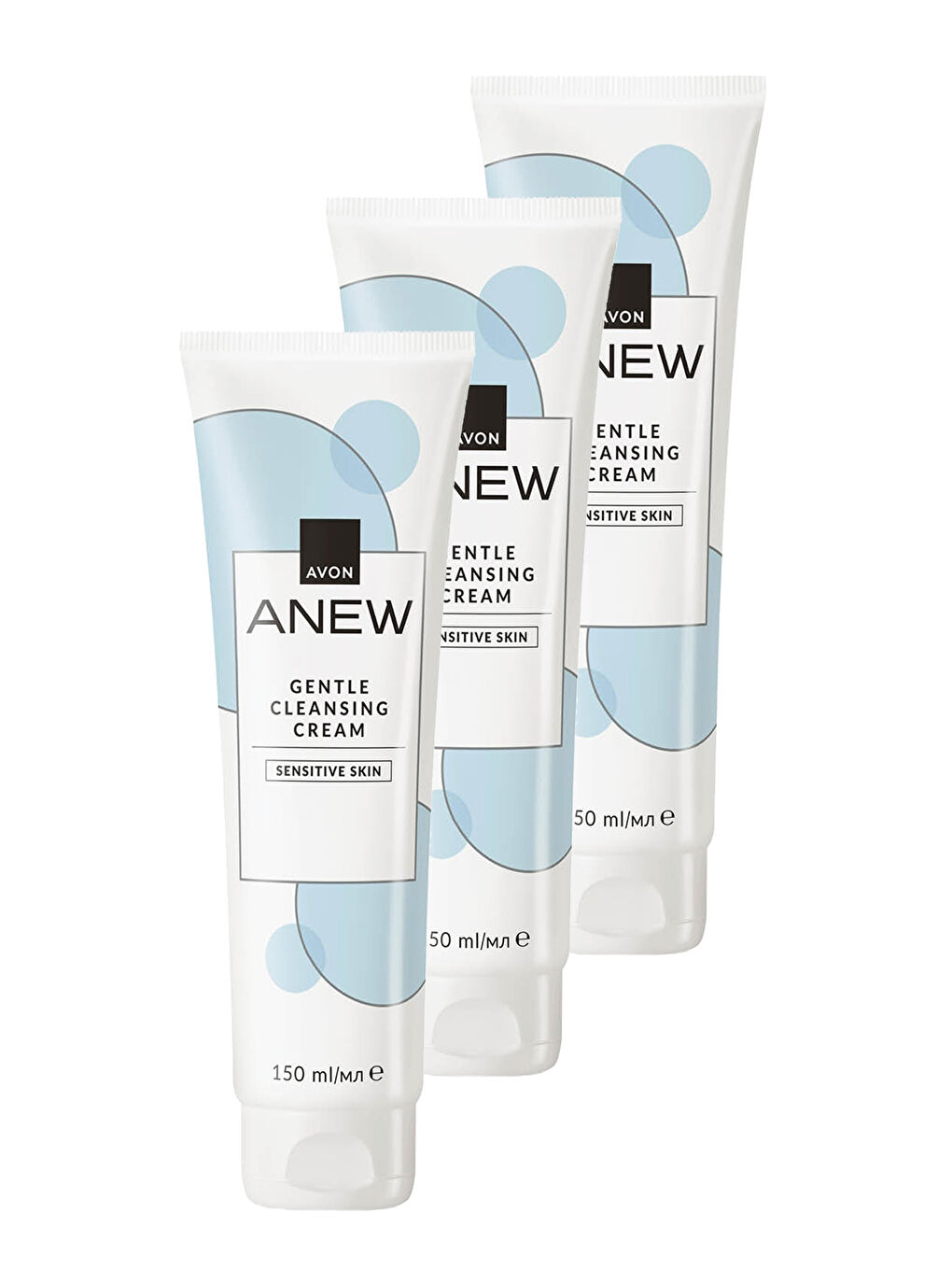 AVON Renksiz Anew Gentle Cleansing Cream Kokusuz Cilt Temizleyici Krem 150 Ml. Üçlü Set