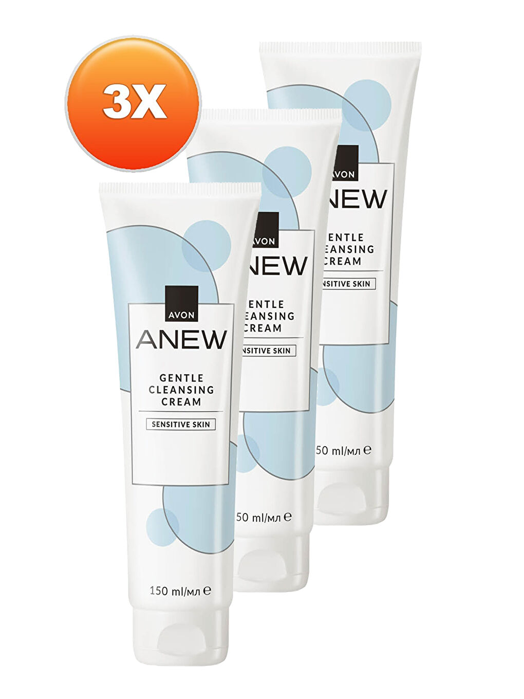 AVON Renksiz Anew Gentle Cleansing Cream Kokusuz Cilt Temizleyici Krem 150 Ml. Üçlü Set - 1