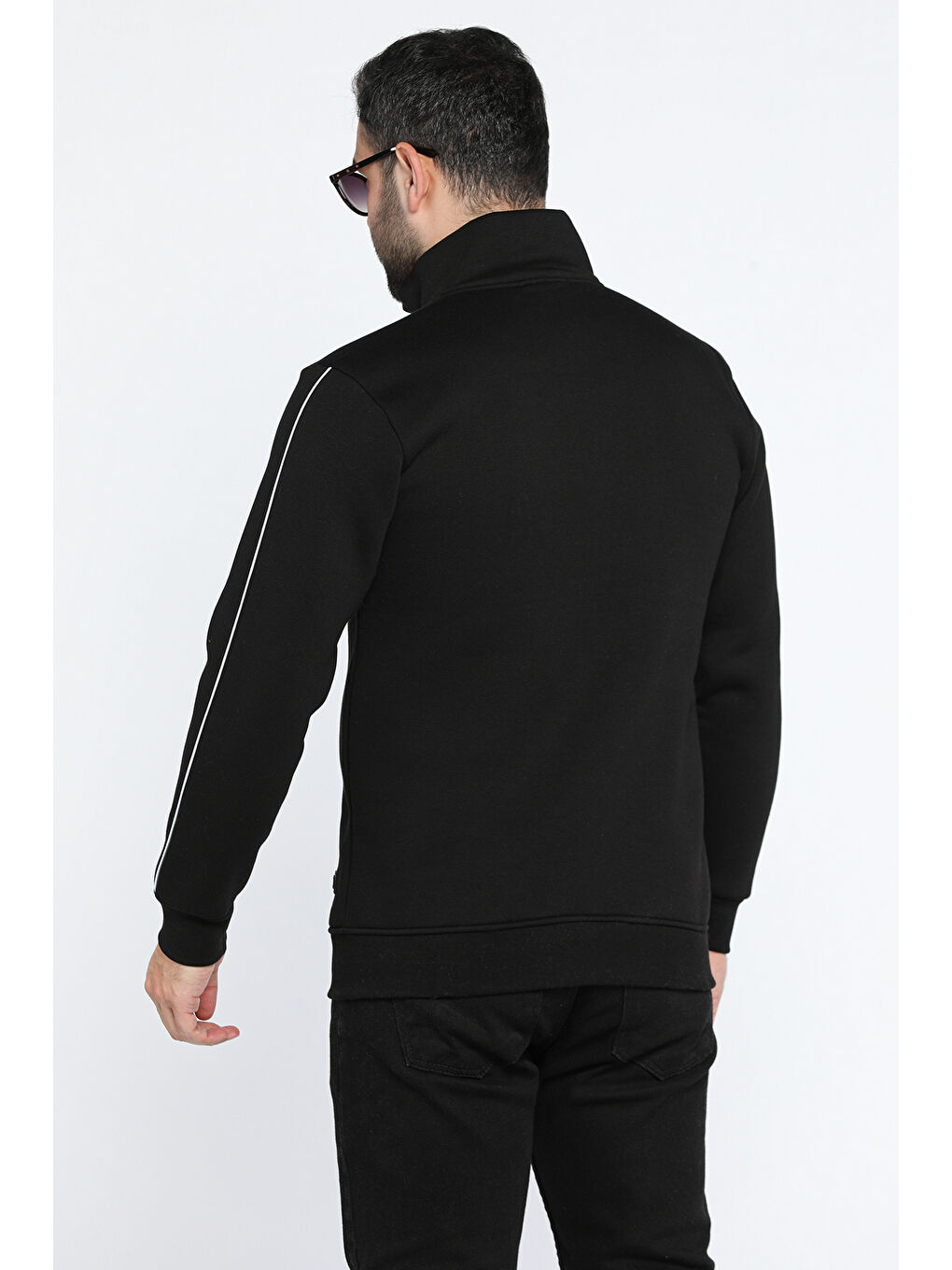 Mishar İtalia Siyah Erkek Yarım Düğmeli Üç İplik Şardonlu Sweatshirt - 2