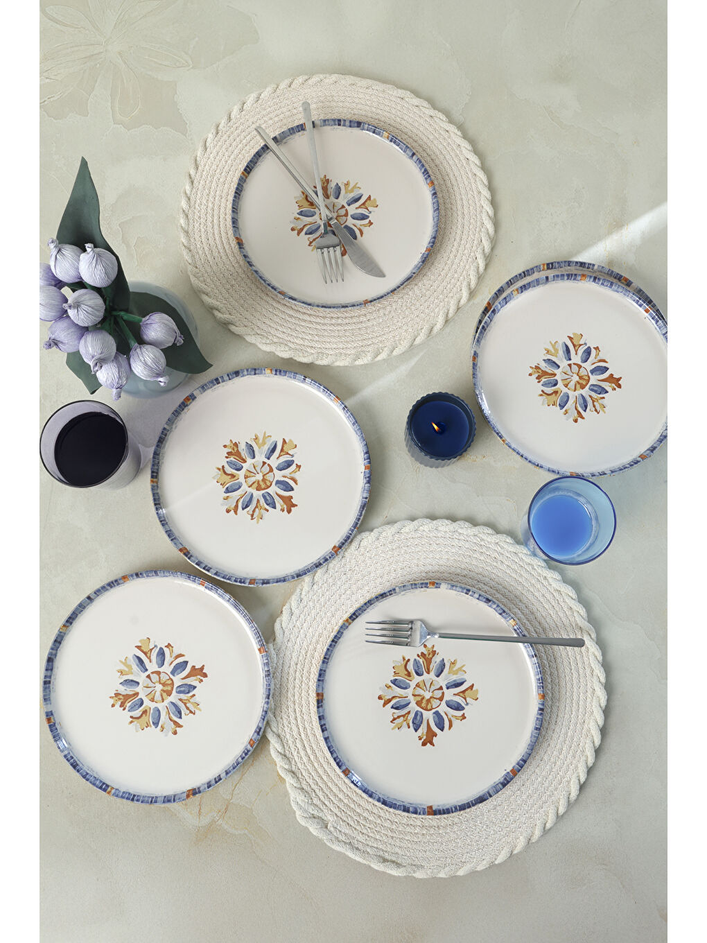 Karışık Sapphire Nordıc Pasta Tabağı 22 Cm 6 Adet-2