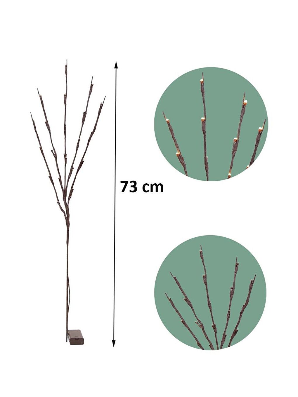 Sarı Yılbaşı LED Işıklı Dal Dekoratif  Aksesuar Işığı 73 cm-1