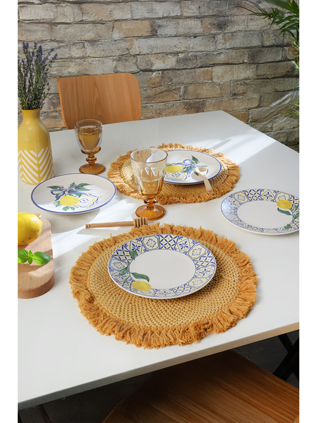 Karışık Lemon Bliss Ege Pasta Tabağı 20 Cm 4 Parça-2