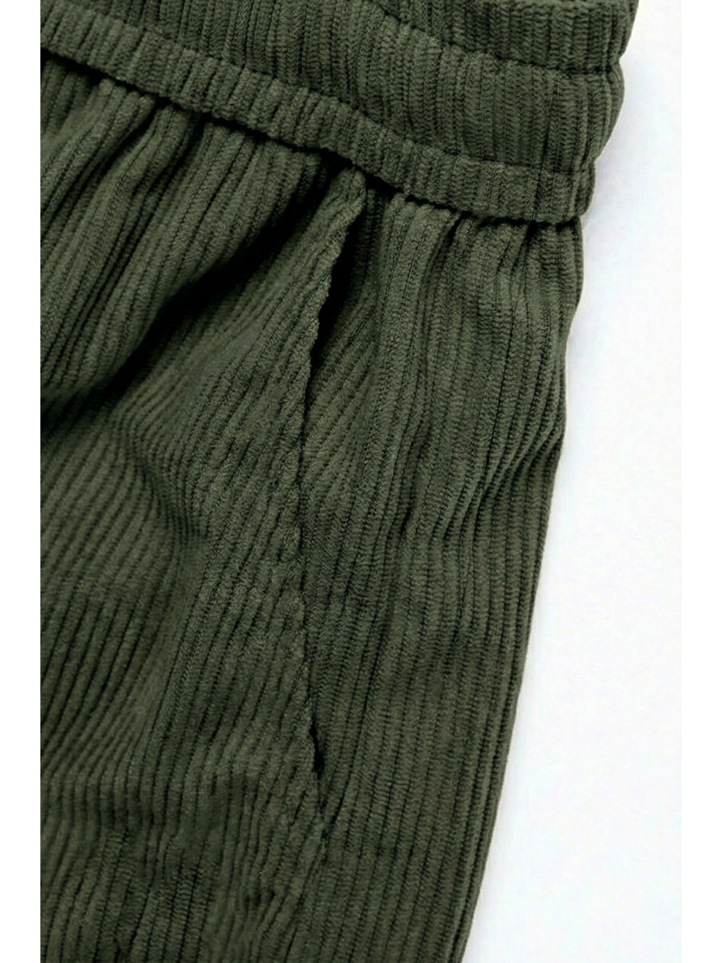 Haki GENIUS Erkek Pantolon Fitilli Kadife Bol Paça Oversize Pantolon-1