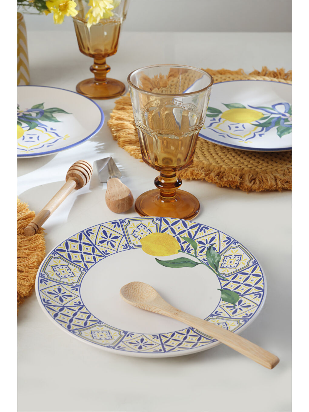 Karışık Lemon Bliss Ege Pasta Tabağı 20 Cm 4 Parça-4