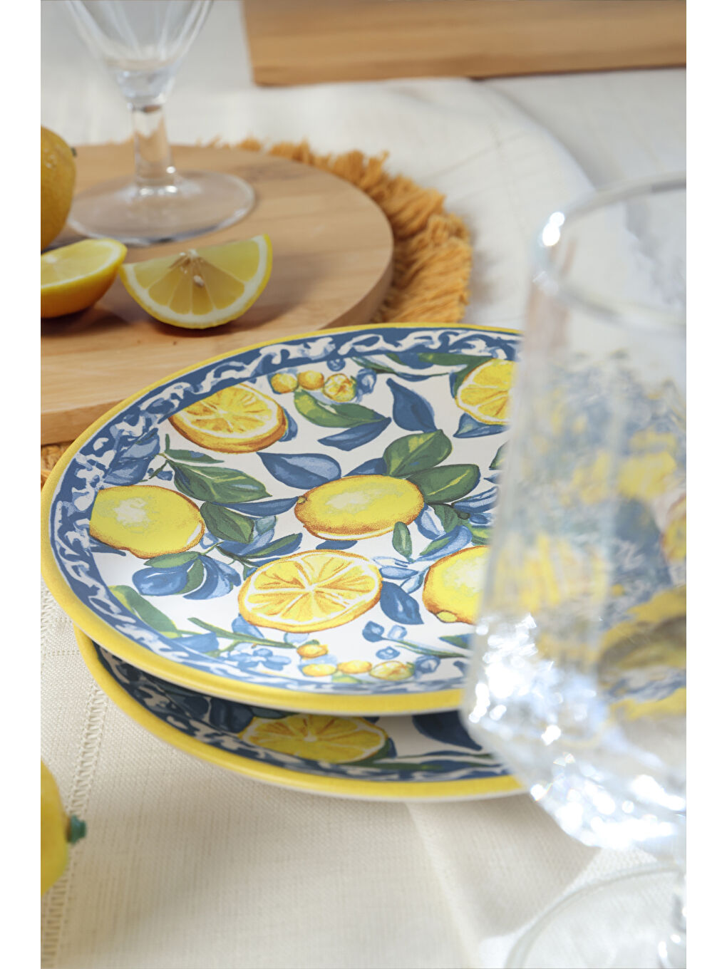 Keramika Karişik Lemon Glow Ege Pasta Tabağı 20 Cm 4 Parça - 2