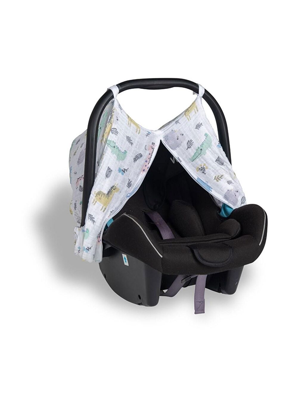 Funna Baby Beyaz-Renklibaskı Muslin Oto Koltuk Kılıfı Safari Standard - 2