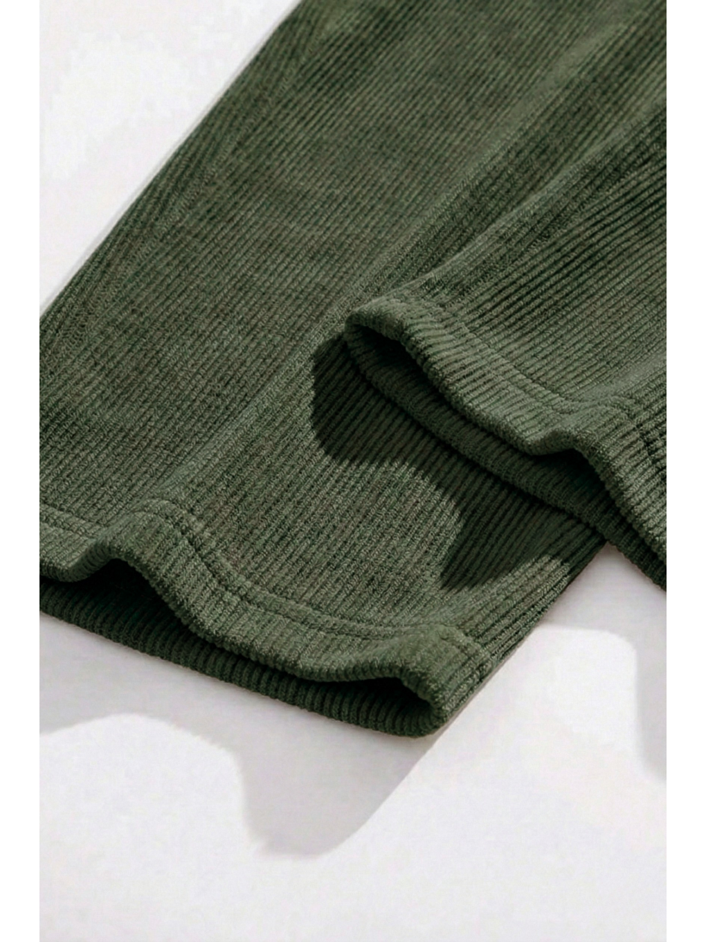 Haki GENIUS Erkek Pantolon Fitilli Kadife Bol Paça Oversize Pantolon-2