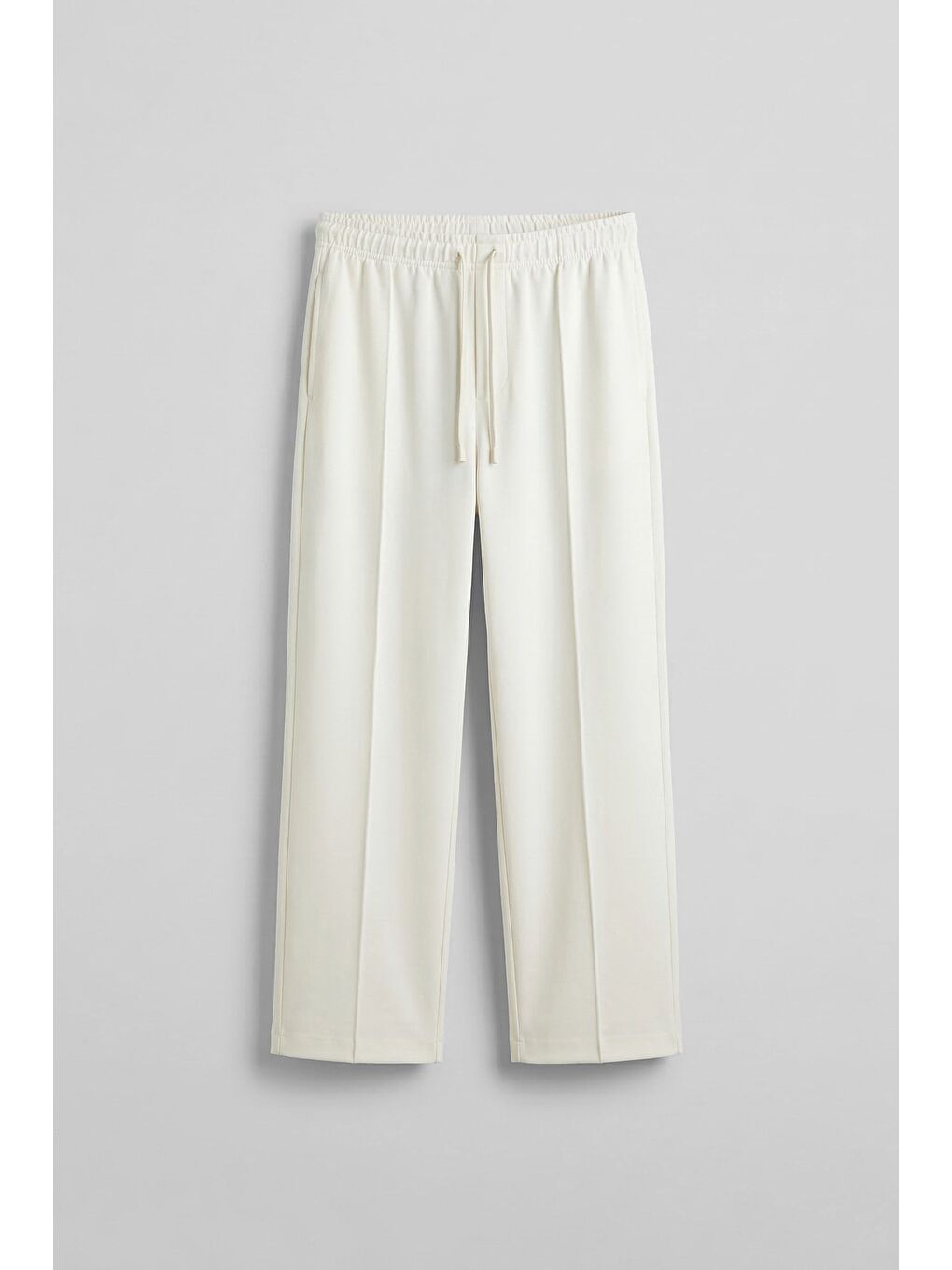 Erkek Relaxed Pileli Yumuşak Dokulu Beli Lastikli Eşofman Altı Ekru