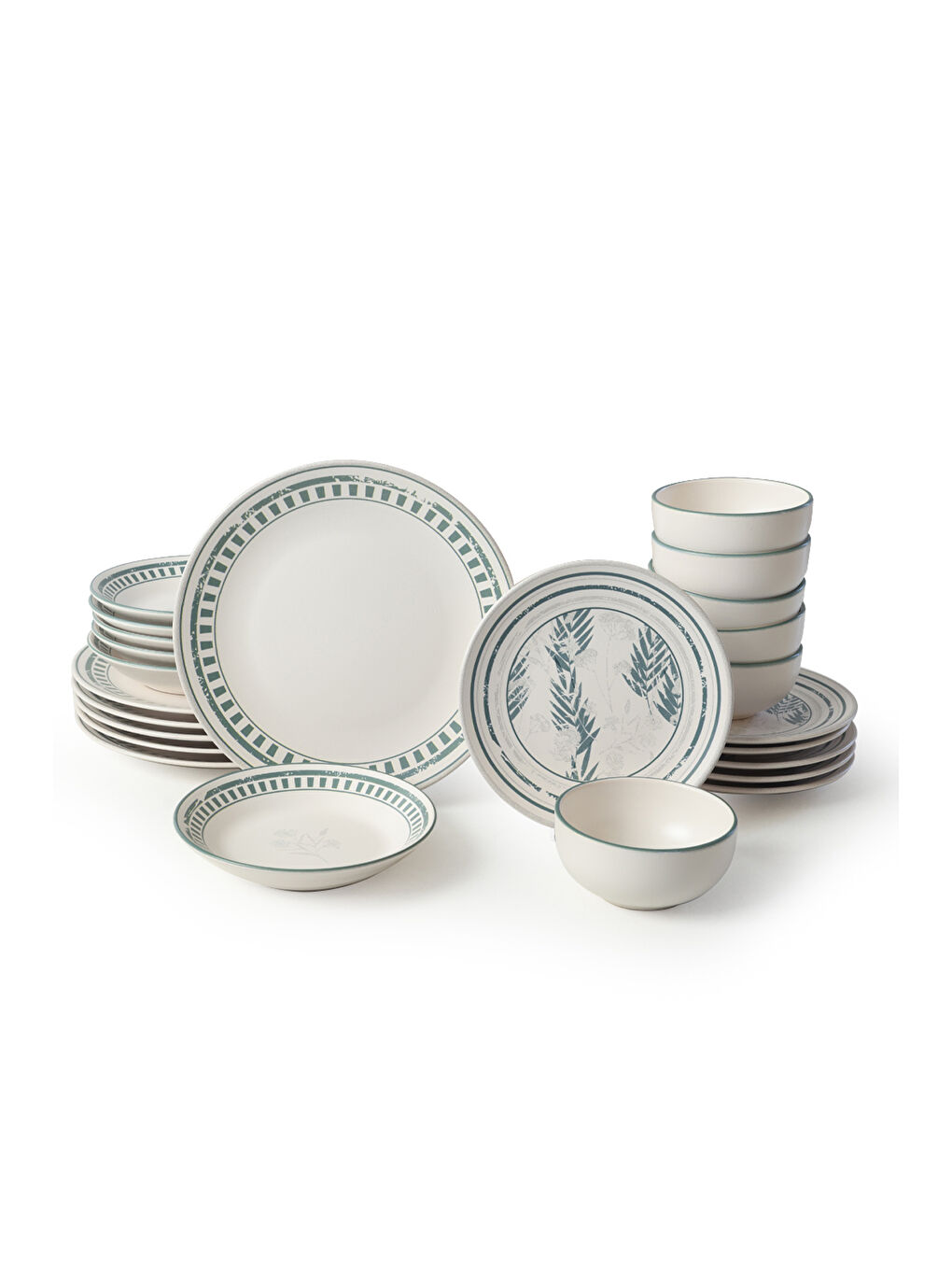 Karışık Green Leaf Yemek Takımı 24 Parça 6 Kişilik-4