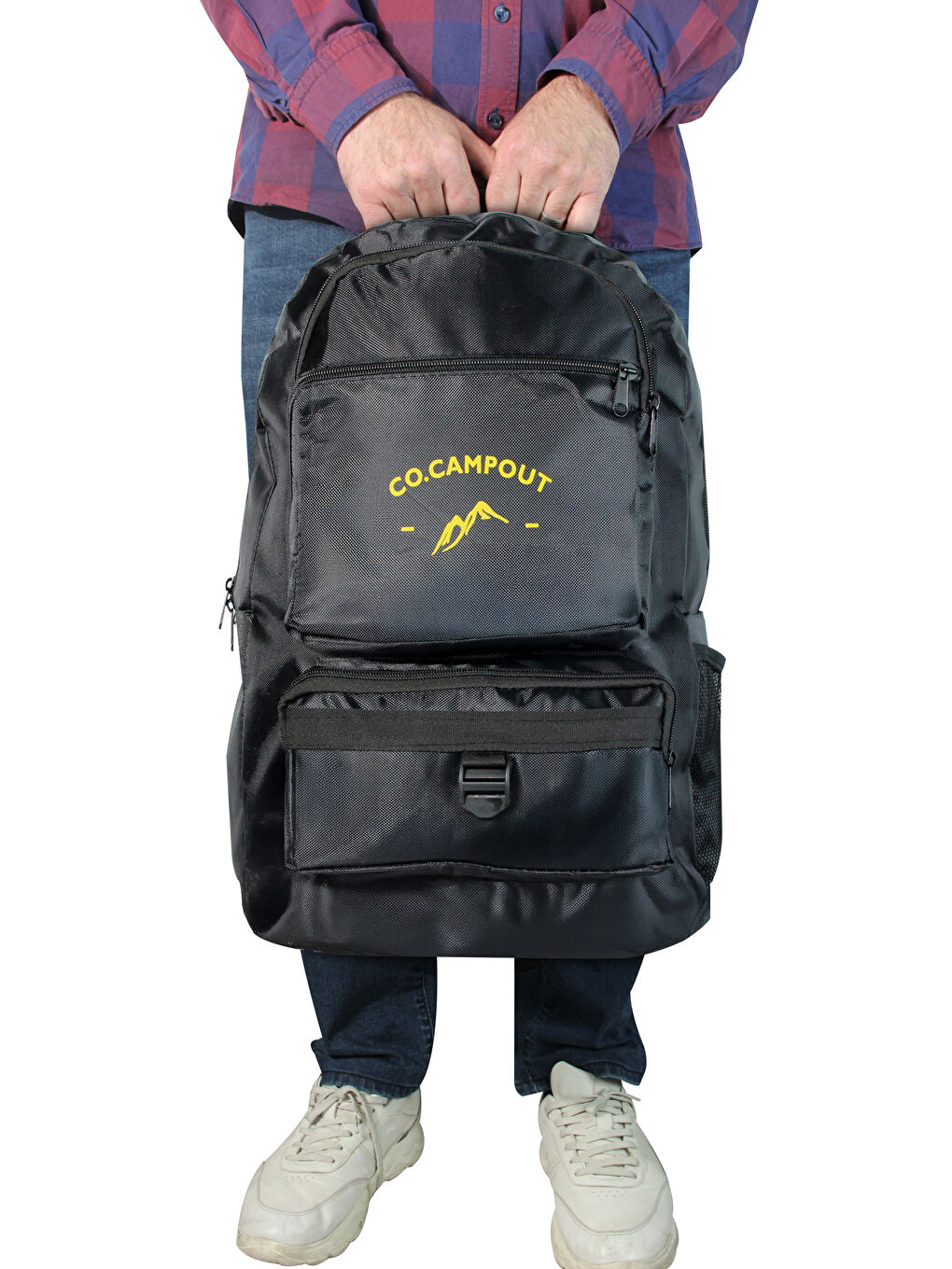 Siyah Orijinal Körüksüz Ortopedik Konfor Modeli Çok Gözlü Gezi Seyahat Yürüyüş Dağcı Kamp Spor Sırt Çantas-9