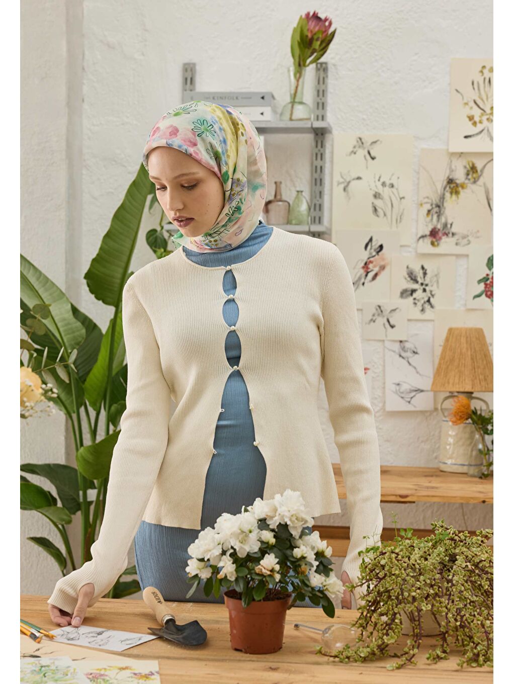 Florence Desen Pamuk İpek Eşarp Pembe