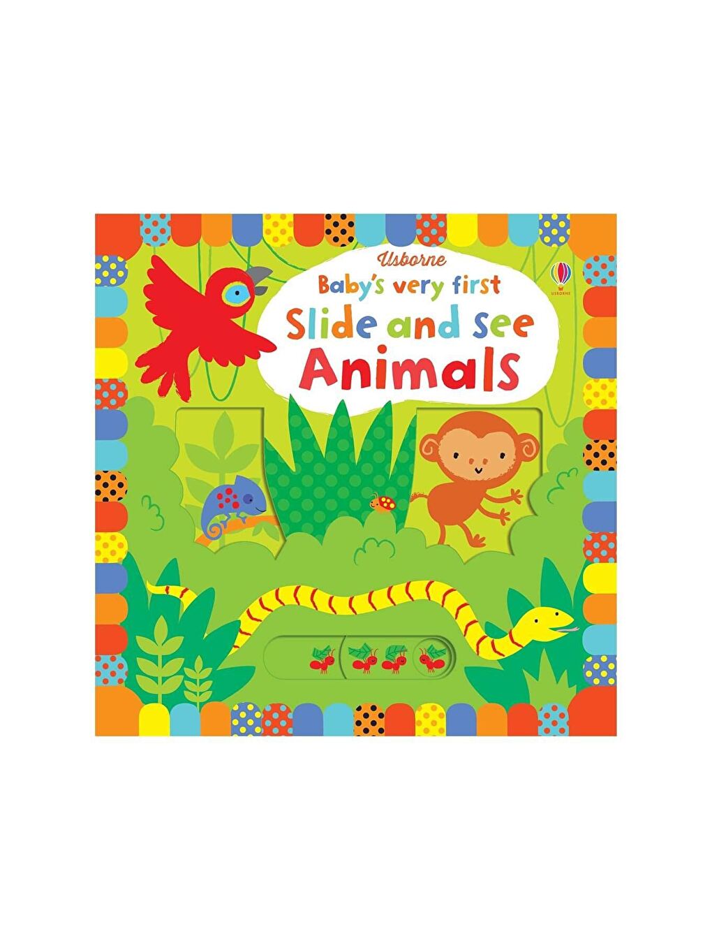 The Usborne Beyaz-Renklibaskı Slide and See Animals