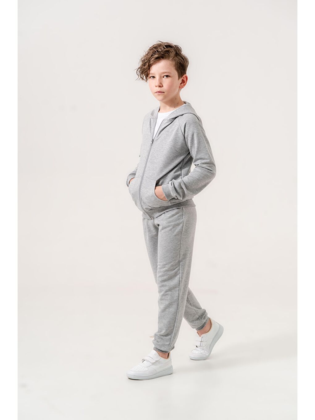 Gri Basic Okul Erkek Çocuk Alt Üst Eşofman Takımı-3