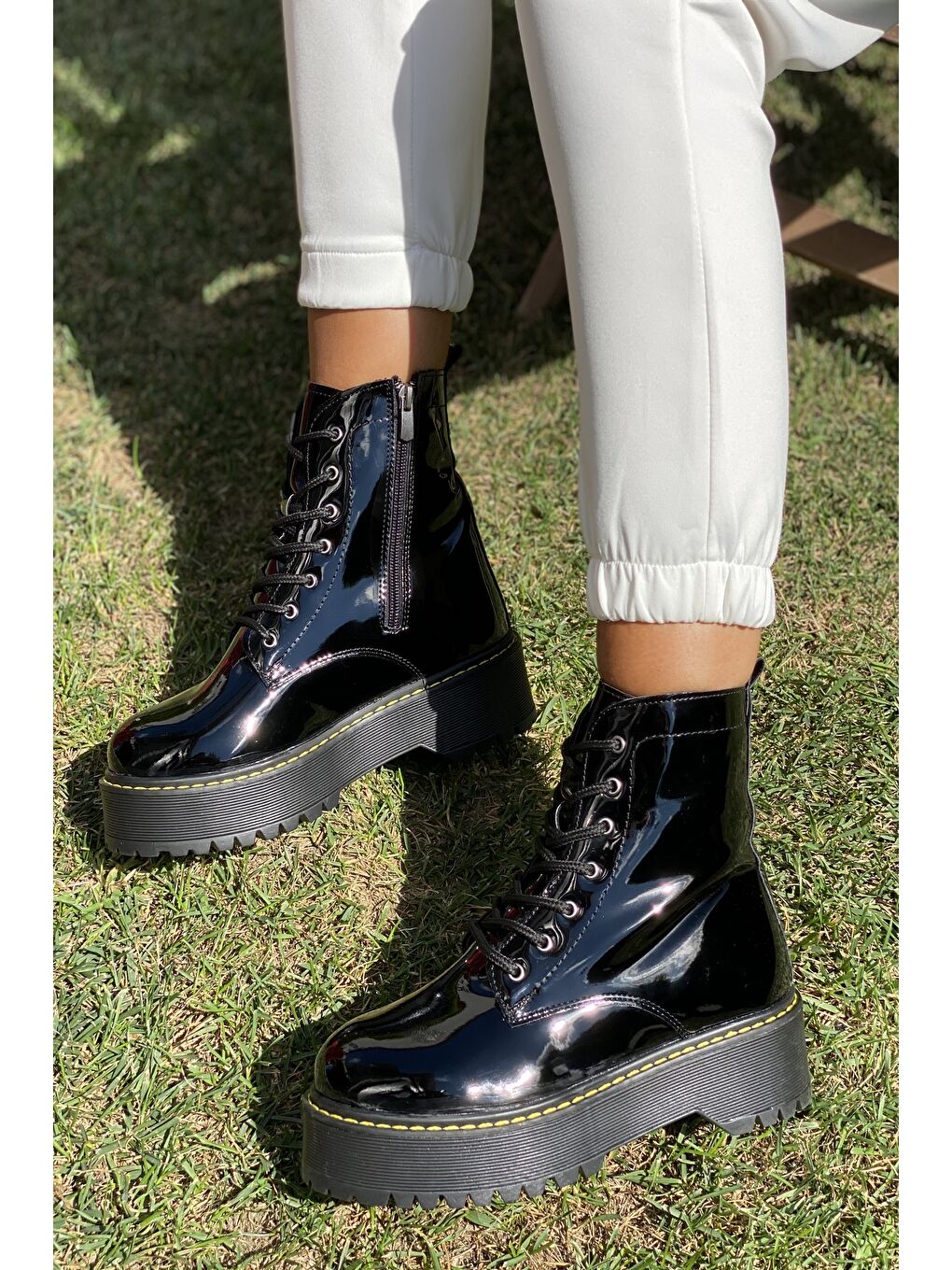 Siyah Bayan Fermuarlı Bot-1