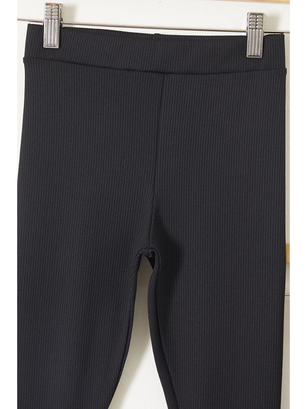 Kız Çocuk Yazı Nakışlı Fitilli Karşkorse 2'li Tayt Siyah-Mint 18088-3