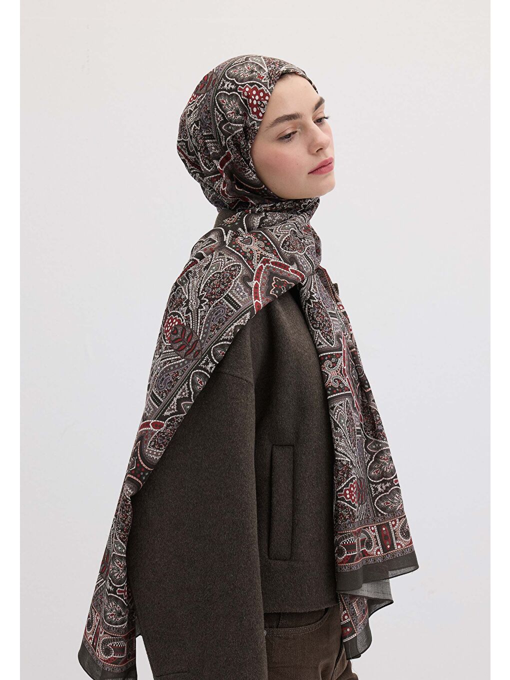 Helene Desen Şal Antrasit-2