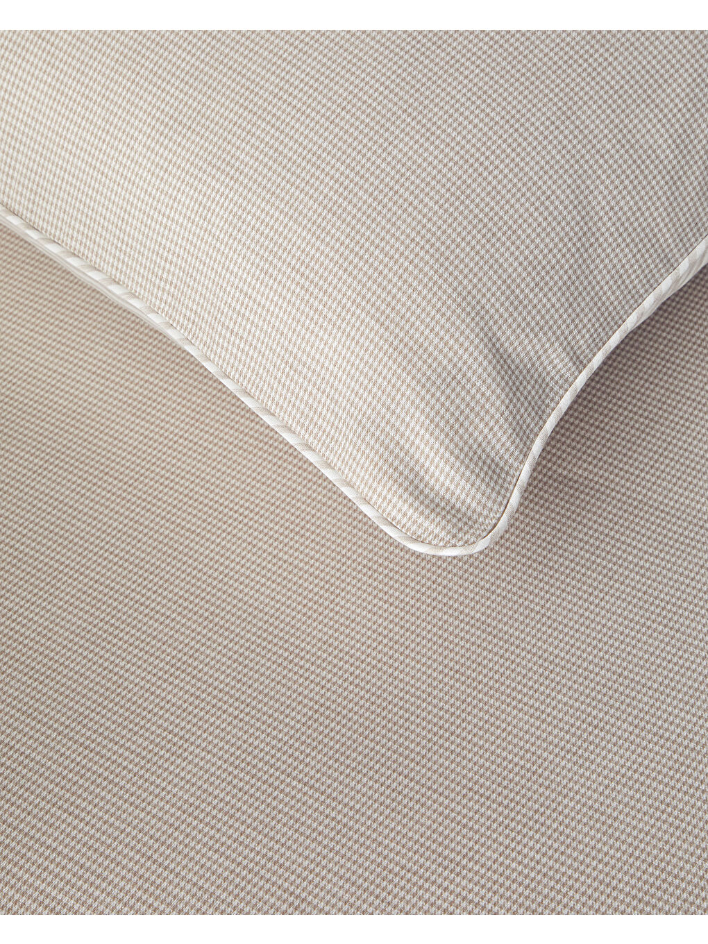 Pied de poule İpliği Boyalı King Size Nevresim Takımı 240x220 cm Bej-4