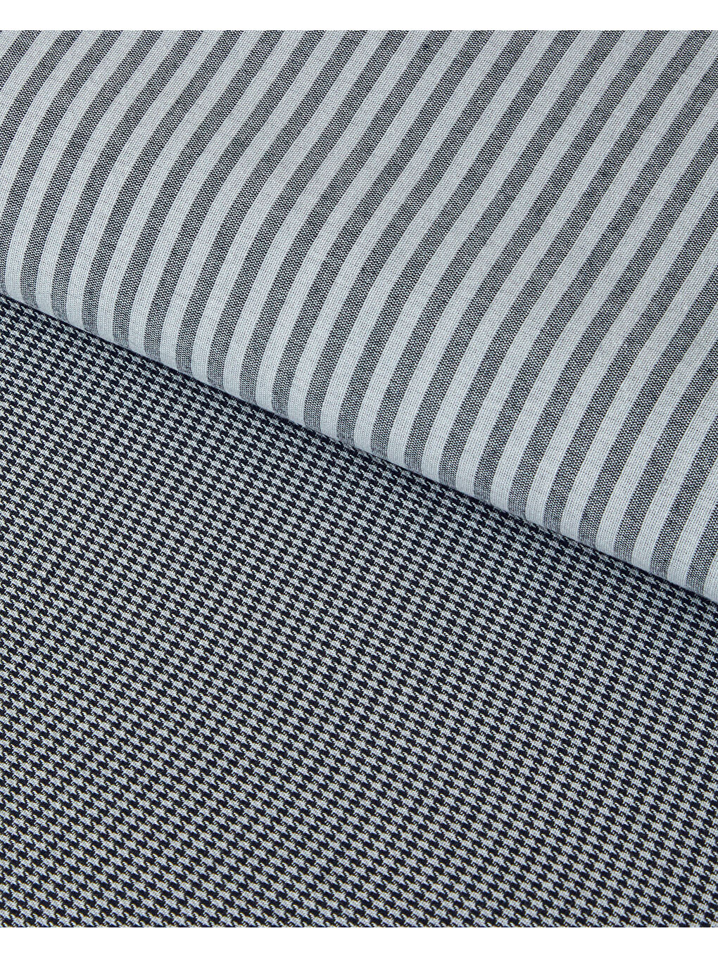 Pied de poule İpliği Boyalı Çift Taraflı King Size Nevresim Takımı 240x220 cm Siyah-3