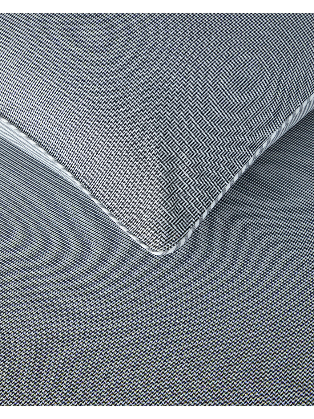 Pied de poule İpliği Boyalı Çift Taraflı King Size Nevresim Takımı 240x220 cm Siyah-4