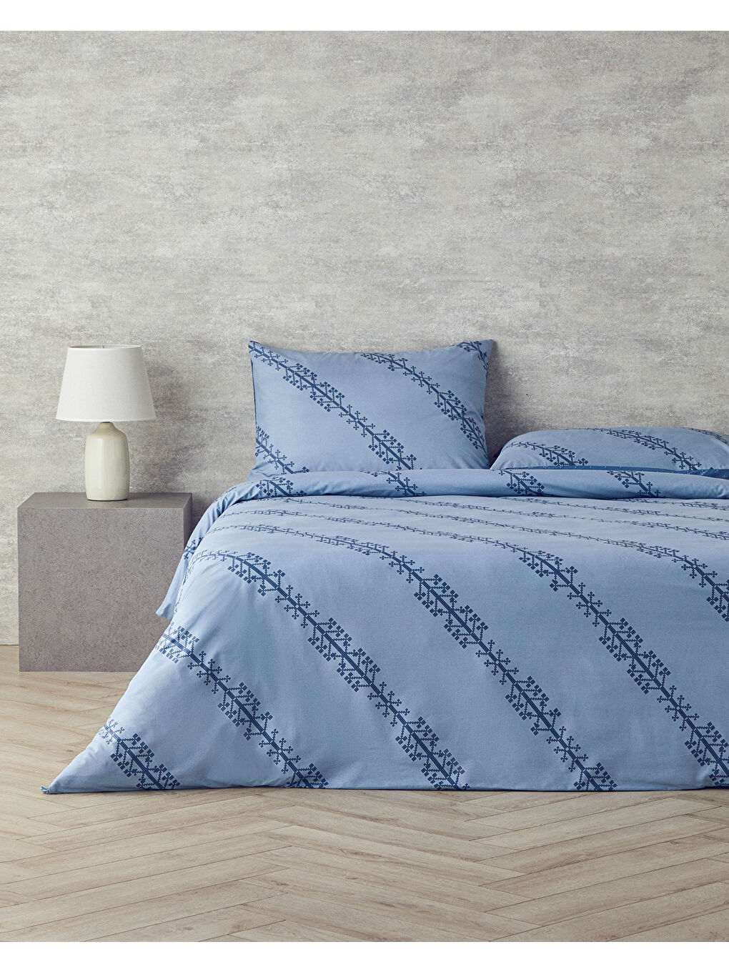 Etamine Line Pamuklu Ranforce Çift Kişilik Nevresim Seti 200x220 cm Mavi