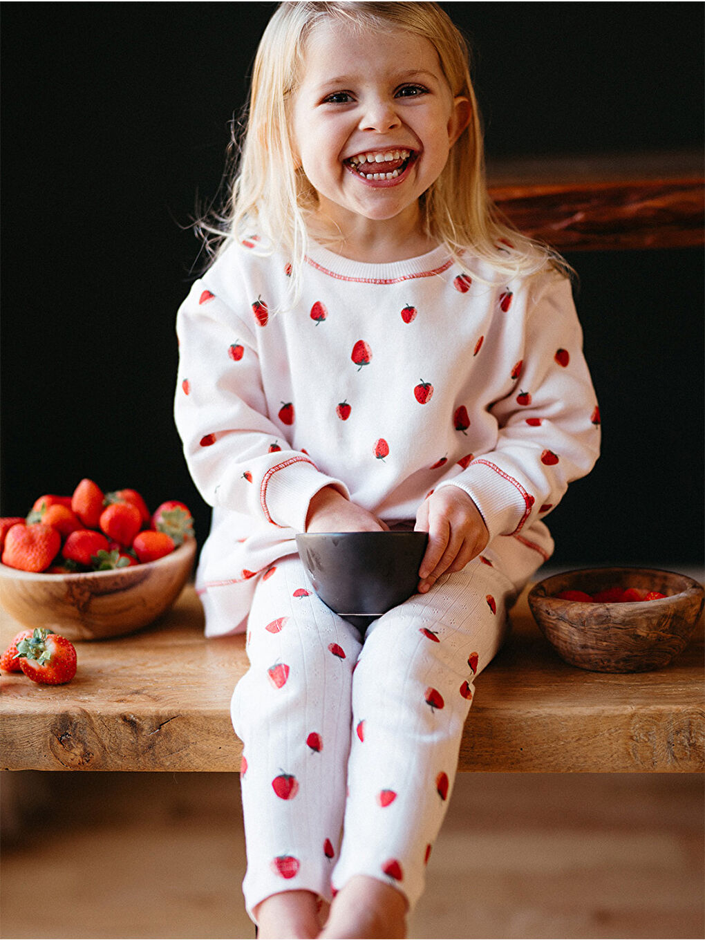 Organik Pembe Kız Bebek Sweatshirt Tayt Takımı