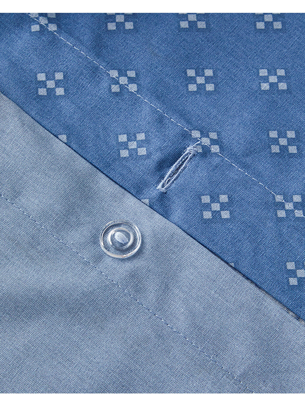 Etamine Line Pamuklu Ranforce Çift Kişilik Nevresim Seti 200x220 cm Mavi-4