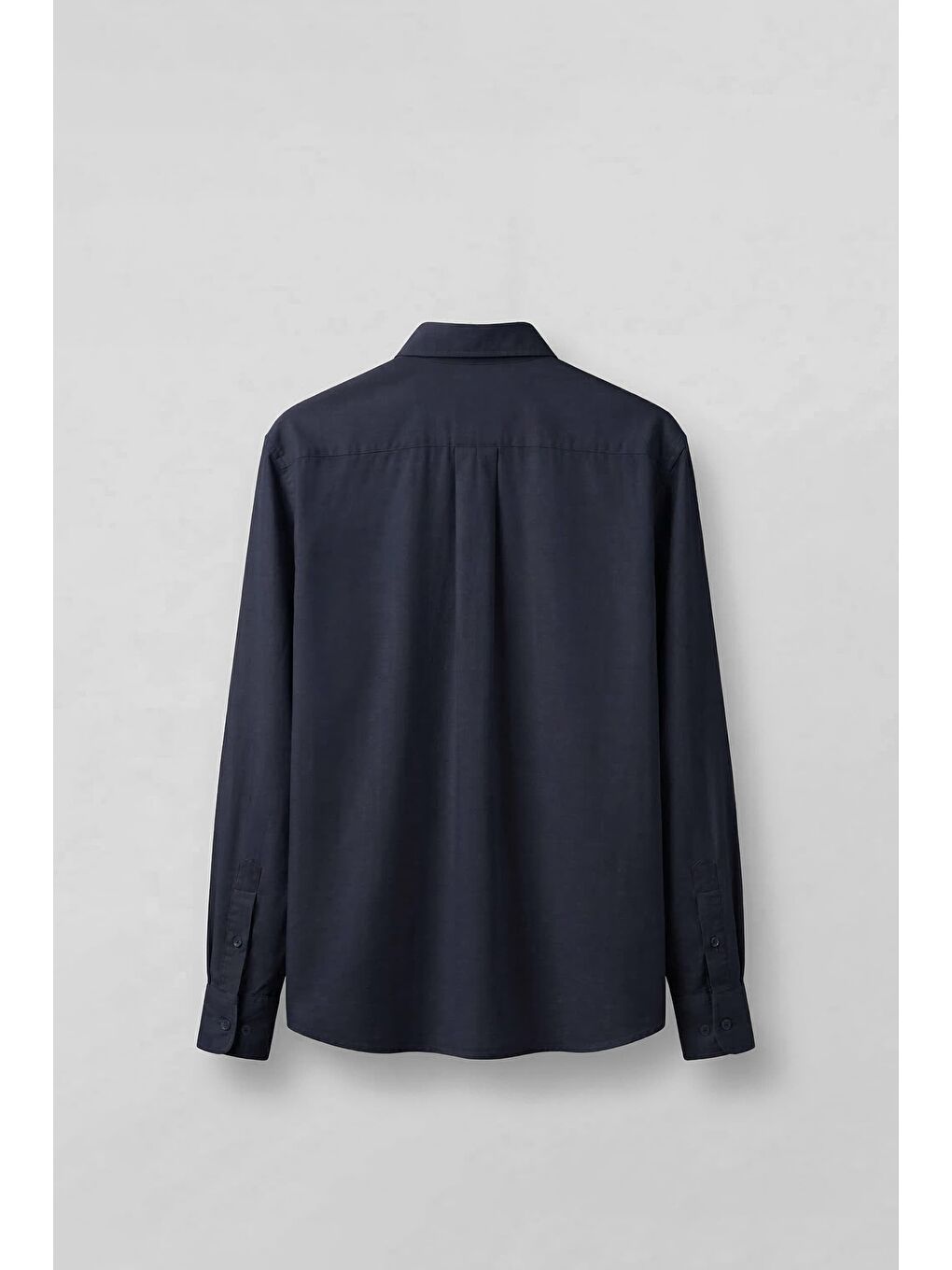 Erkek Relaxed Minimal Nakışlı Basic Lyocell Gömlek Lacivert-1