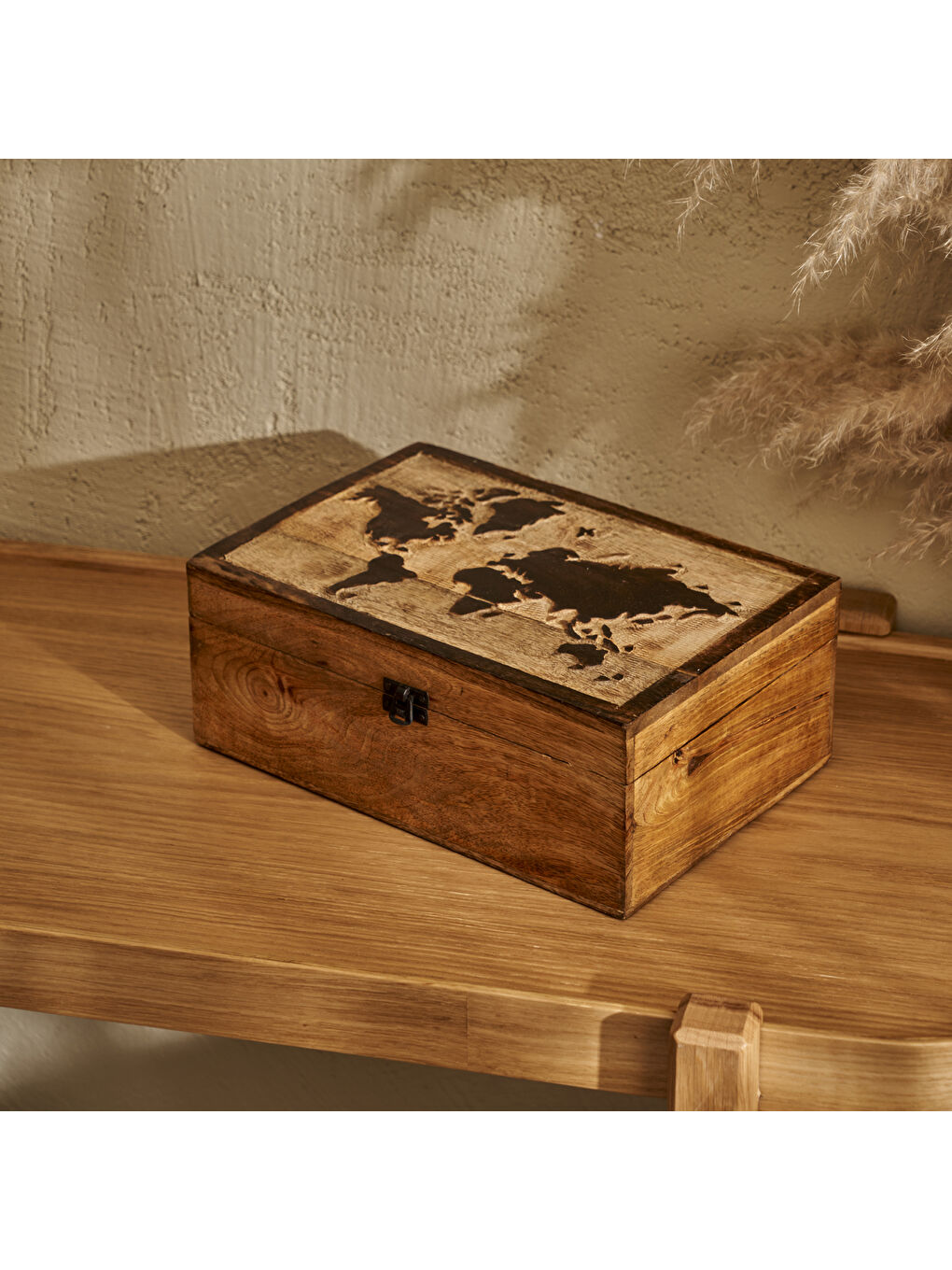 Bej Yuro Mango Ağacı Dekoratif Kutu Naturel (30x20x12 cm)