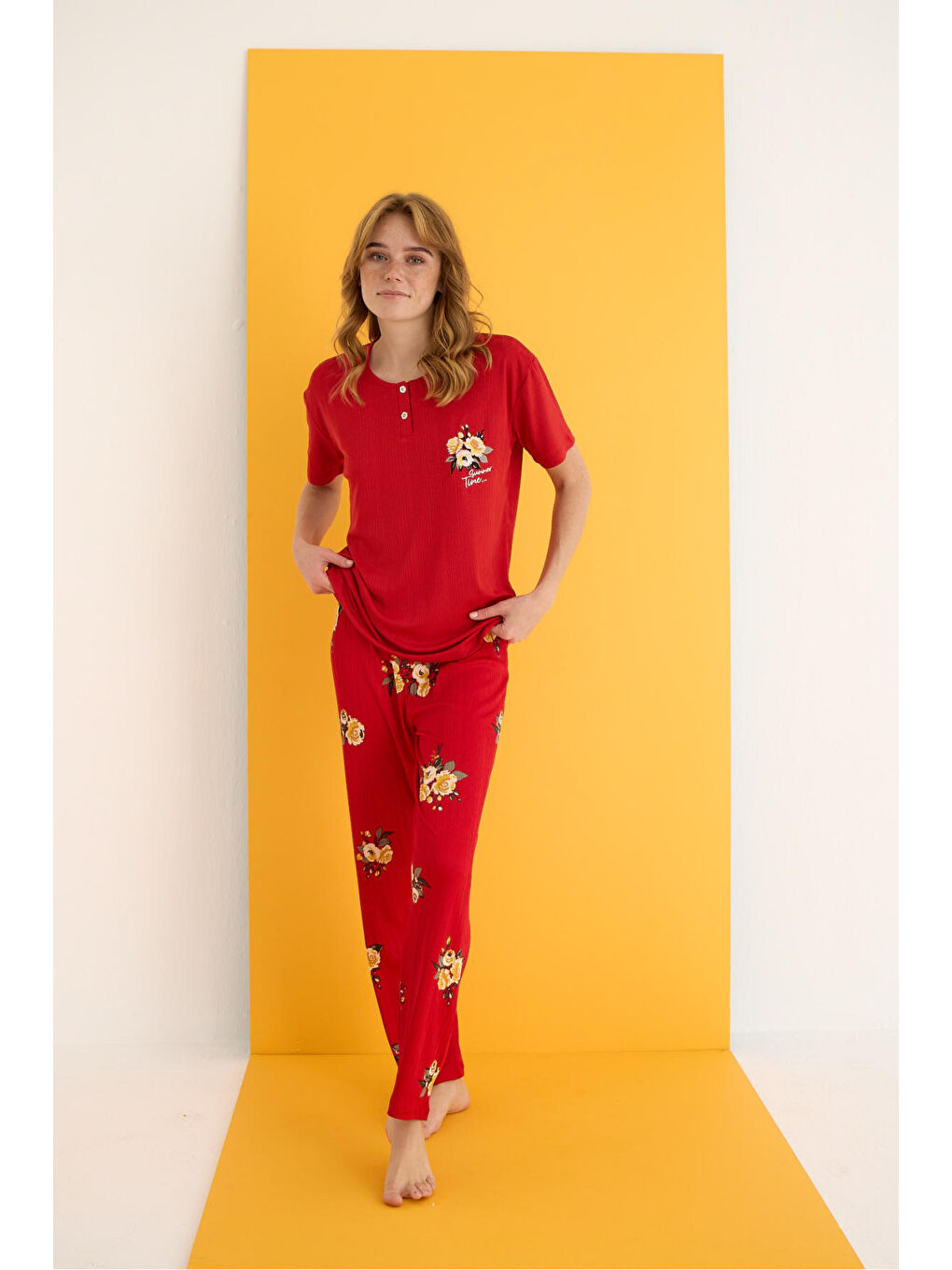 Kırmızı Pegasus Pijama Takımı 7011-8-1