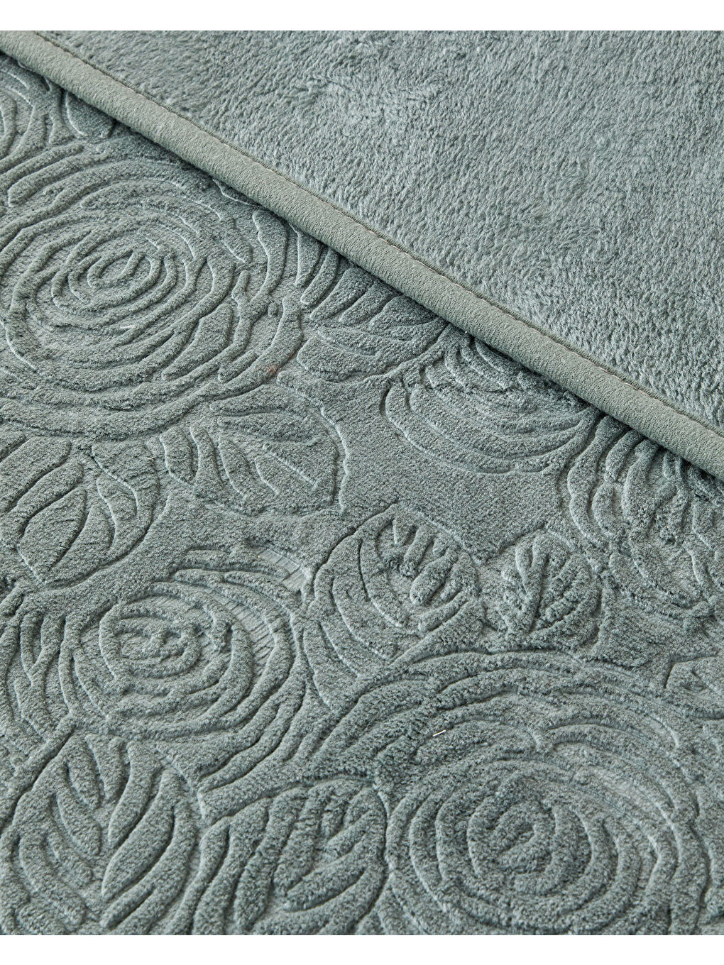 Yeşil Shabby Rose Emboss Çift Kişilik Battaniye 200x220 cm Seledon-2