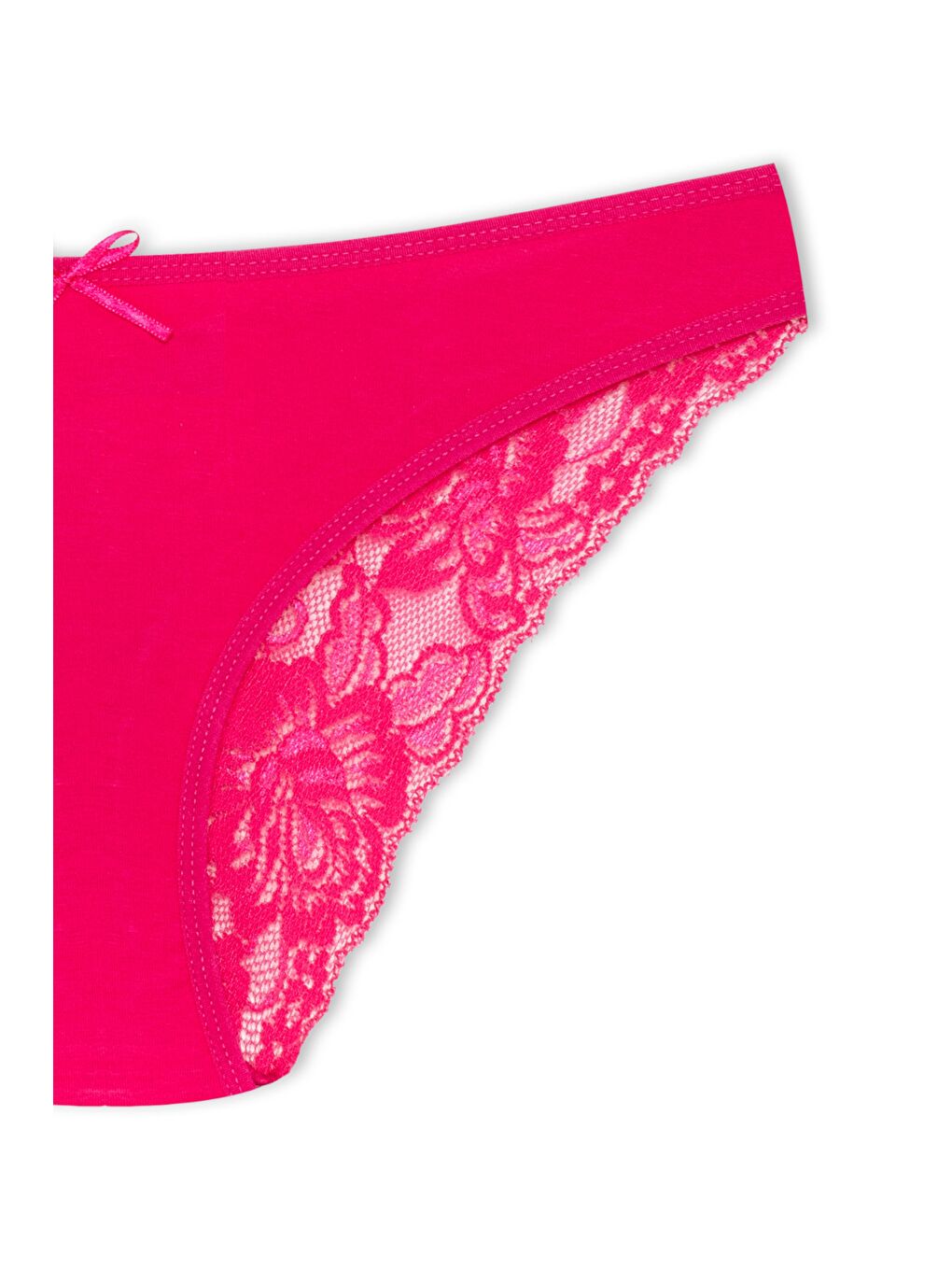 Kırmızı Pamuklu Arkası V Dantel Slip Kadın Külot-2