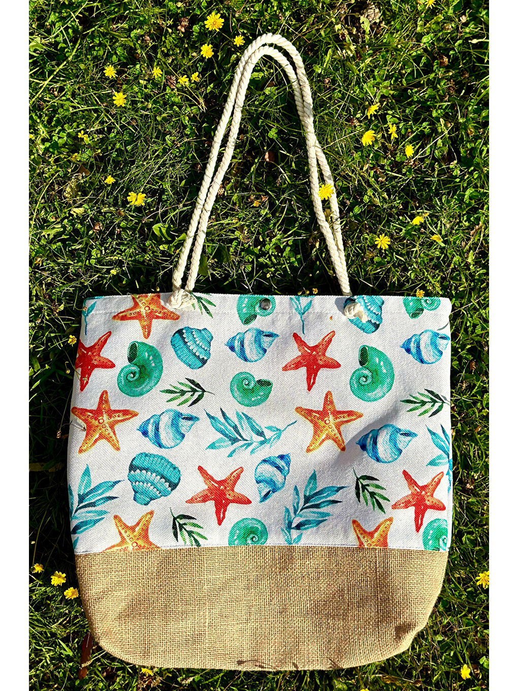 Turuncu Desenli Plaj Çantası RÇ-P-01 Yıldız-3