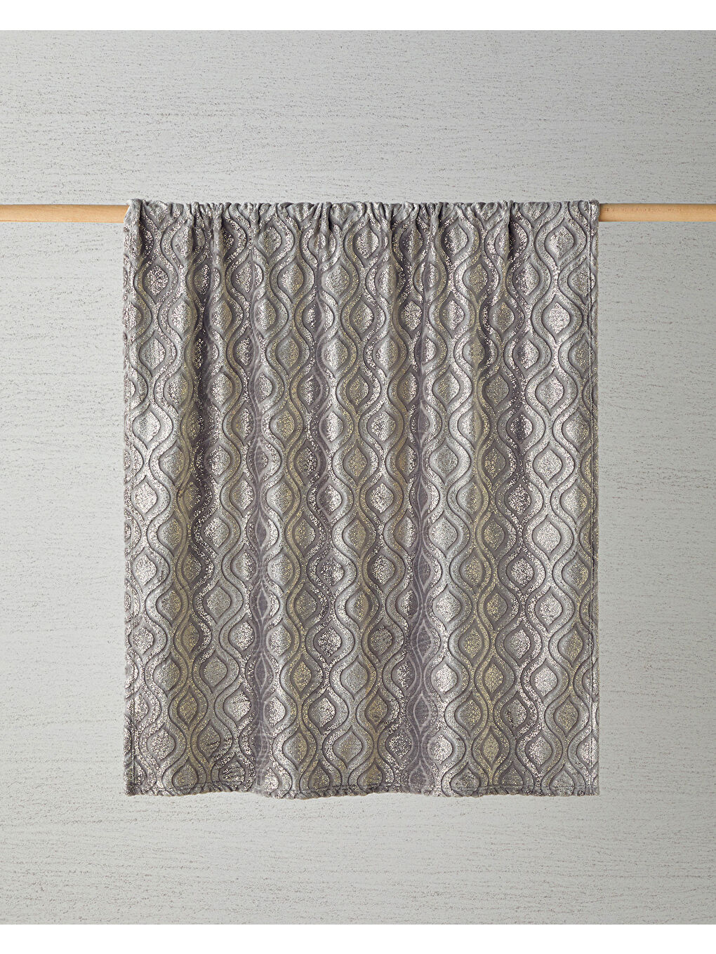 English Home Luminance Varak Baskılı Supersoft Tv Battaniye 120x160 cm Gri - 1