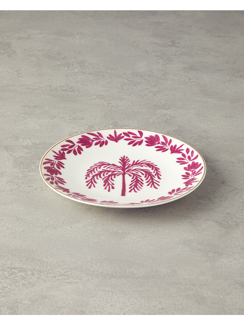 Carnival Tree Bone Porselen Pasta Tabağı 20 cm Fuşya-Beyaz