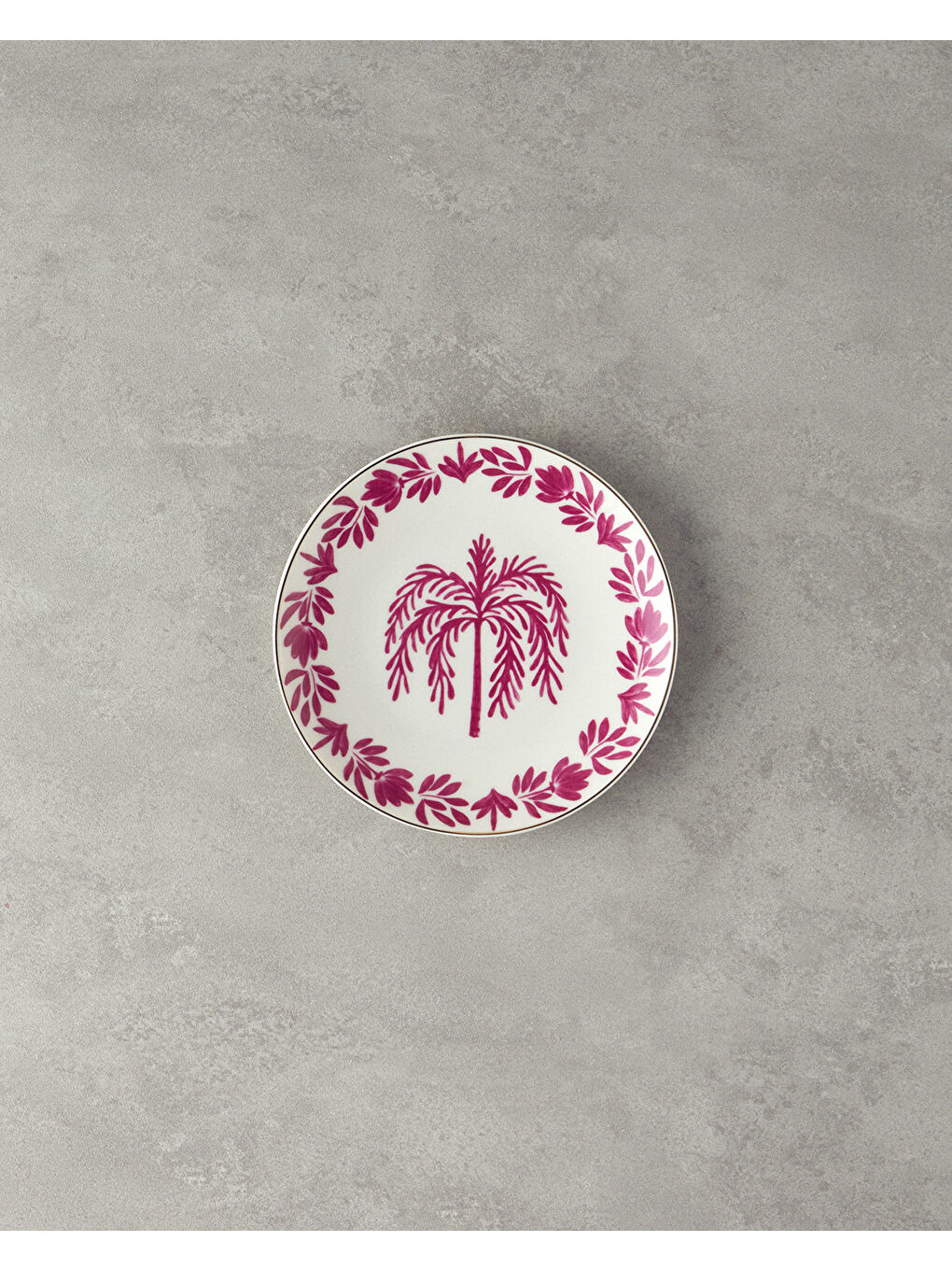 Carnival Tree Bone Porselen Pasta Tabağı 20 cm Fuşya-Beyaz-1