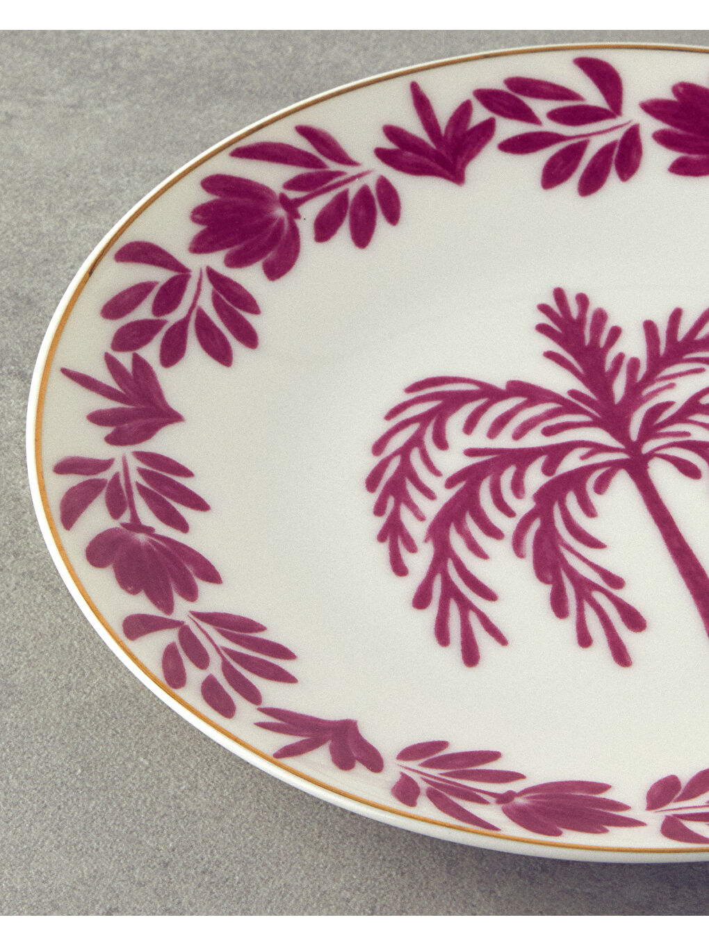 Carnival Tree Bone Porselen Pasta Tabağı 20 cm Fuşya-Beyaz-2