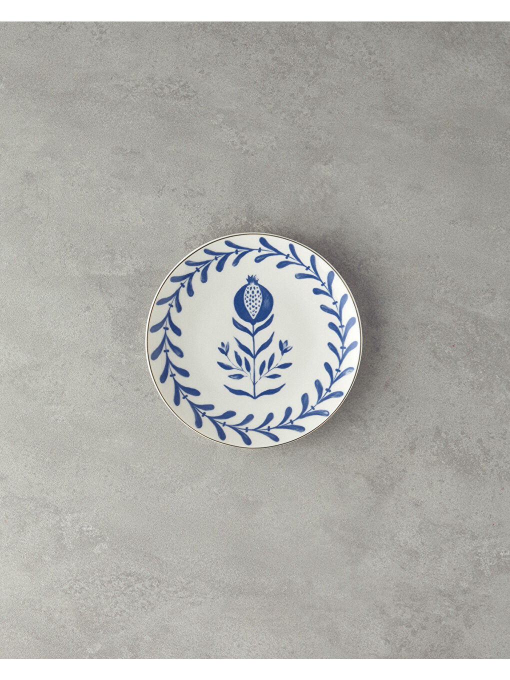 Carnival Tulip Bone Porselen Pasta Tabağı 20 cm Lacivert-Beyaz