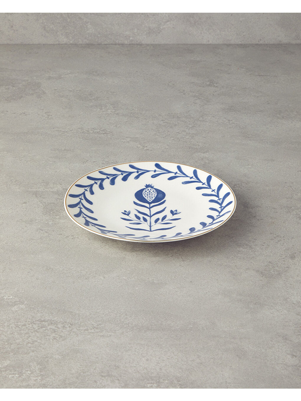 Carnival Tulip Bone Porselen Pasta Tabağı 20 cm Lacivert-Beyaz-1